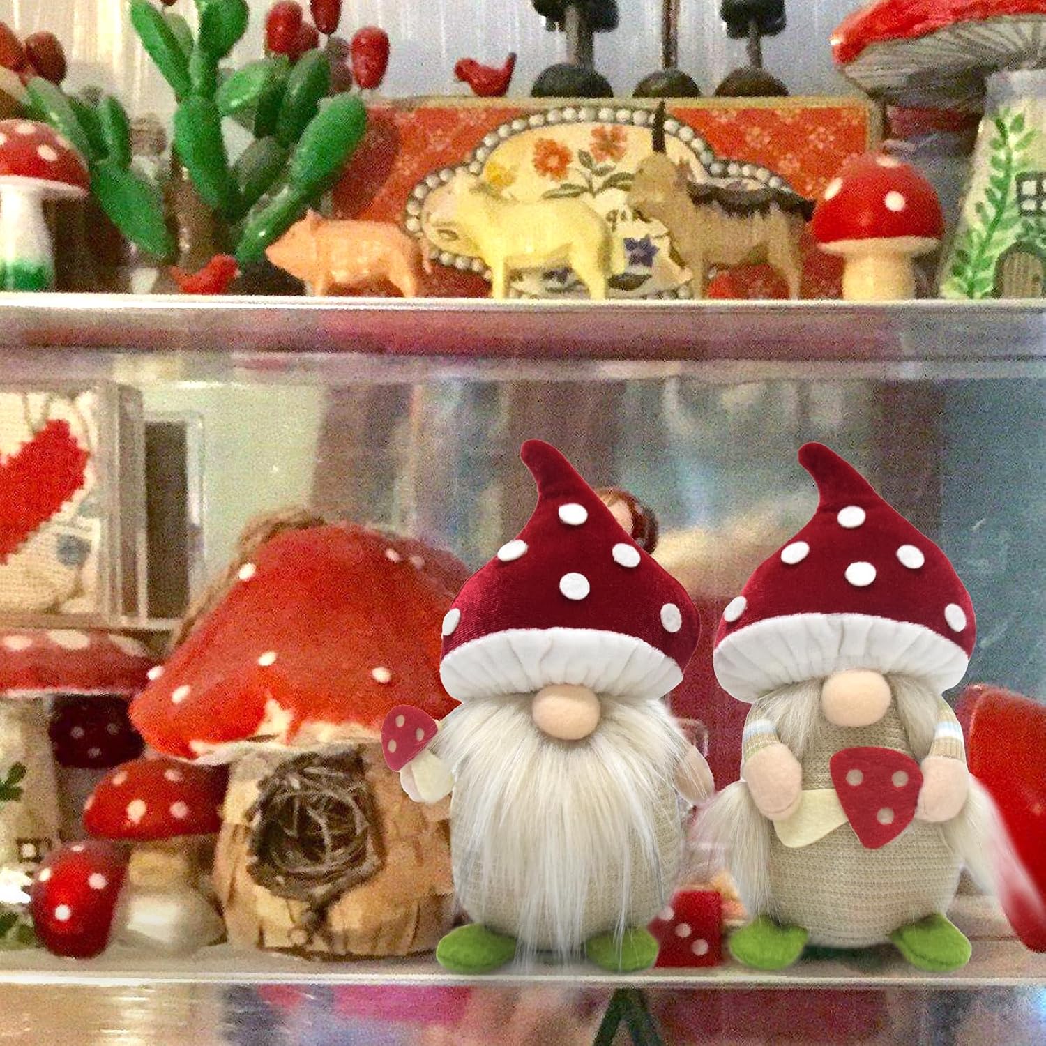 Spring Autumn Winter Mushroom Gnome Gonk Decorations Gnomes Plush / Mushroom Gnomes / Set of 2