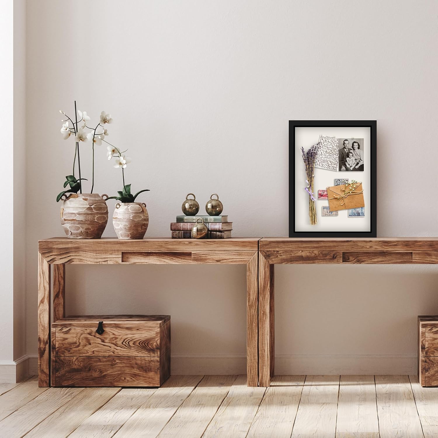 Americanflat 12x16 Shadow Box Frame - Engineered Wood - Black | Polished plexiglass front, 1.5 inch interior depth