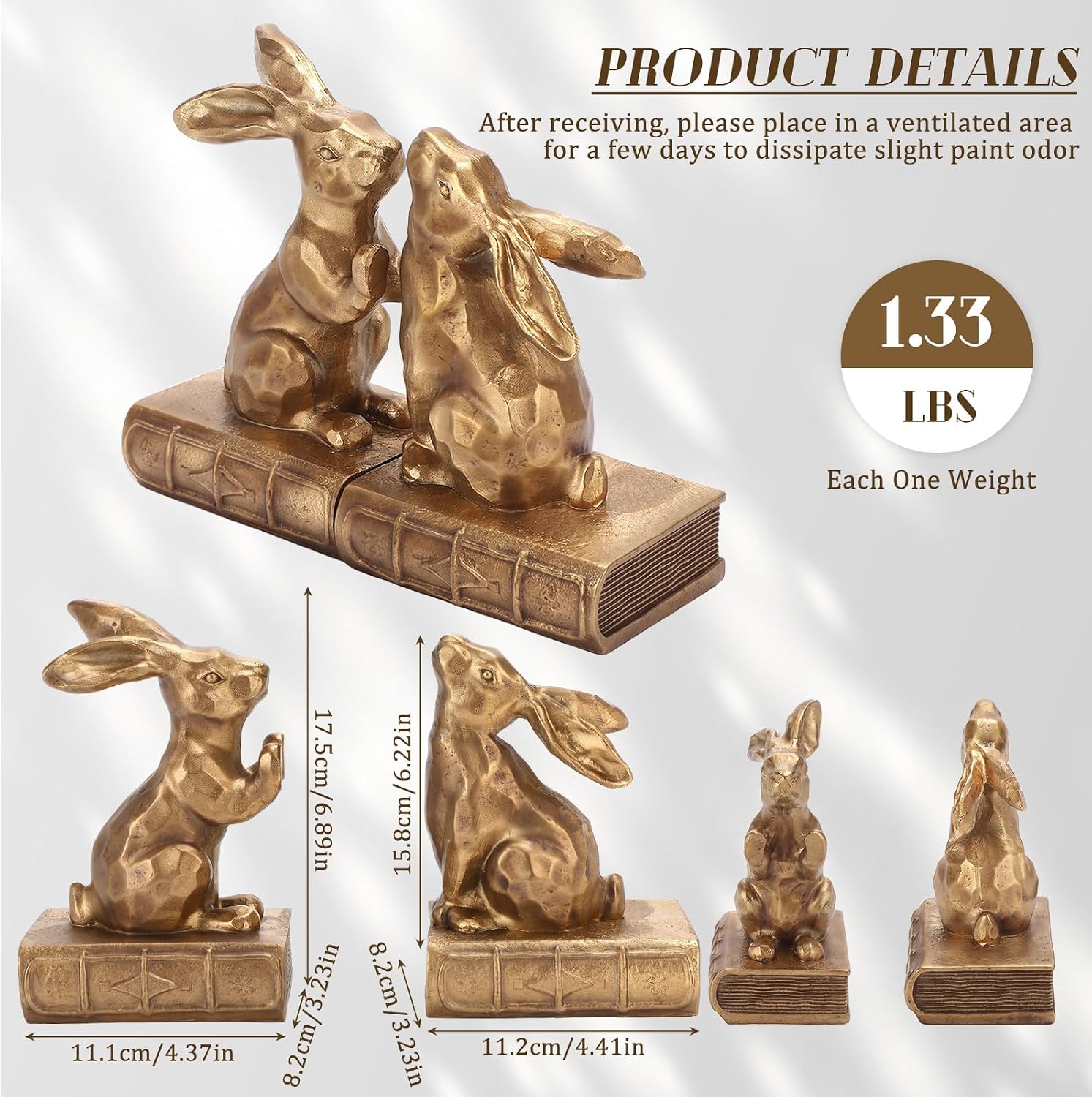 Decorative Bookends / Rabbit / Set of 2