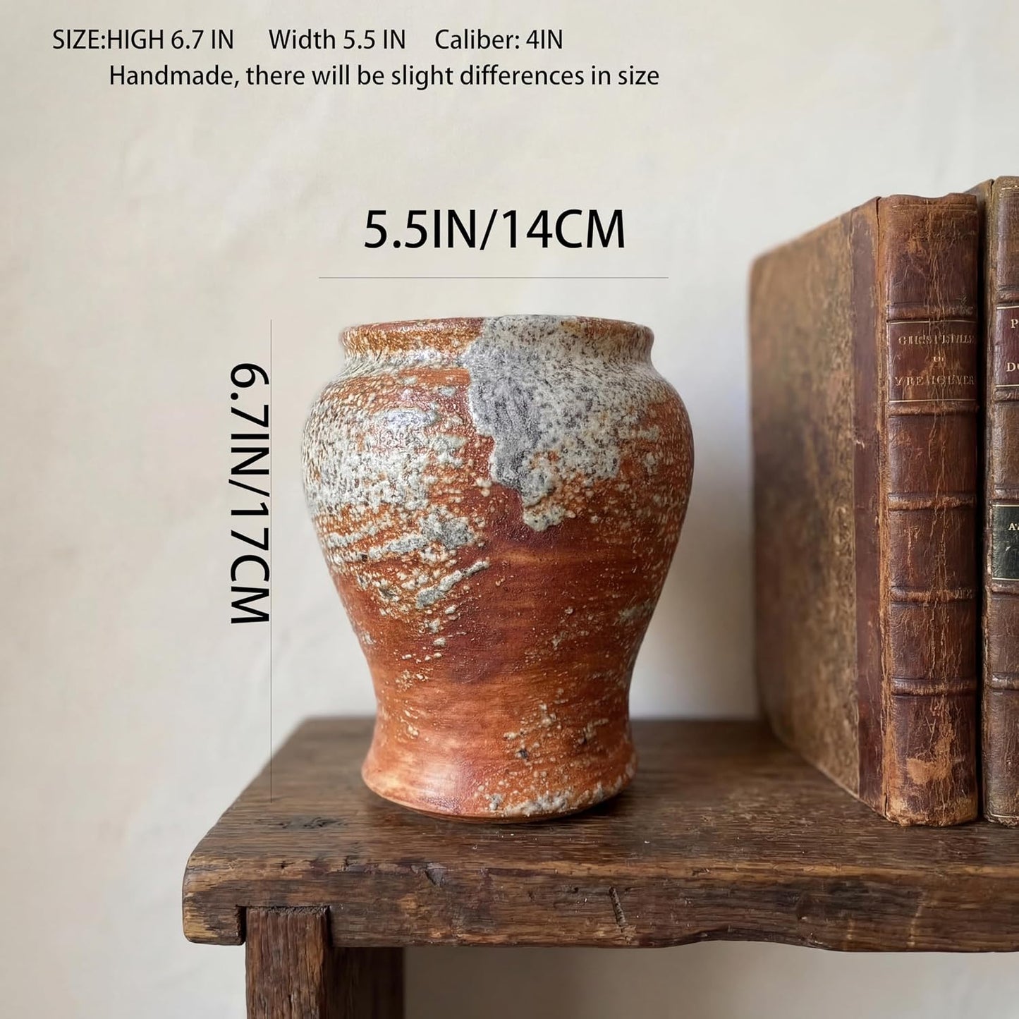 Rustic Ceramic Flower Vase / Brown7 / Brown