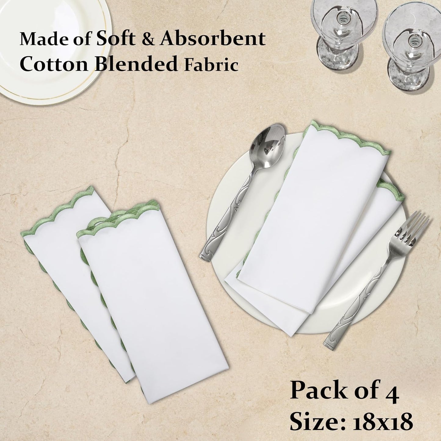 Cloth Napkins 100% Pure Cotton Farmhouse Wedding Dinner Napkins Gift for Spring, Easter, Valentine, Holiday, Everyday