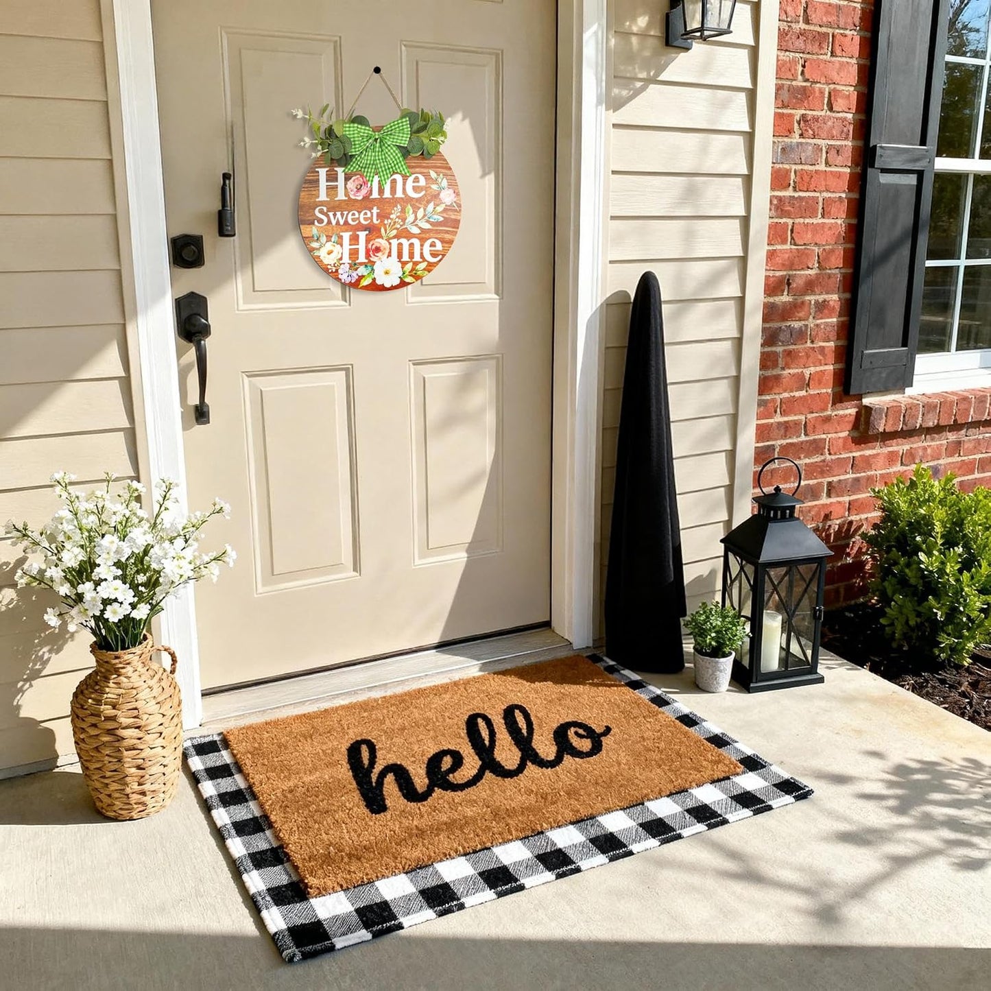 Home Sweet Home Wooden Welcome Sign for Front Door Decor Sign Hanging Home Porch Wall Decor / Brown