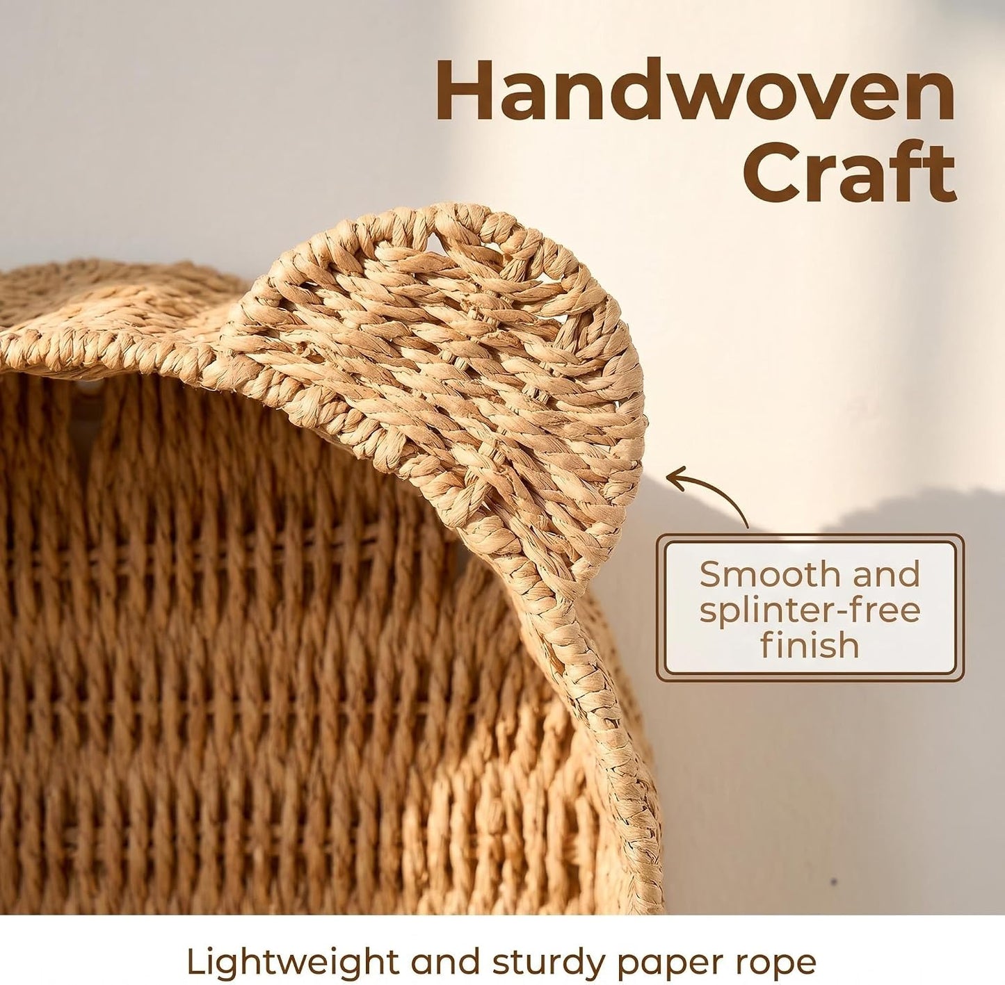 Handwoven Bear Wall Basket for Kids Room