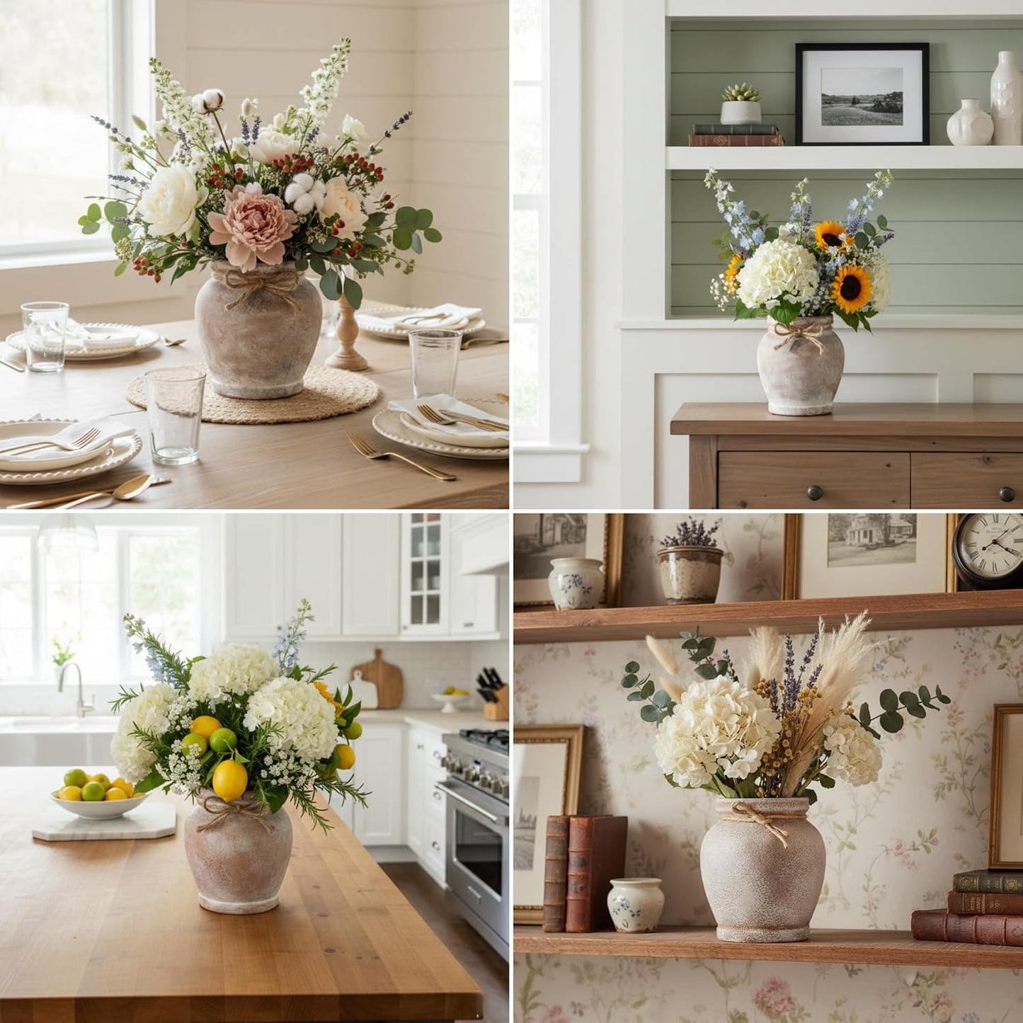 small decorative vase for farmhouse home / Terracotta / 6.5 Inch