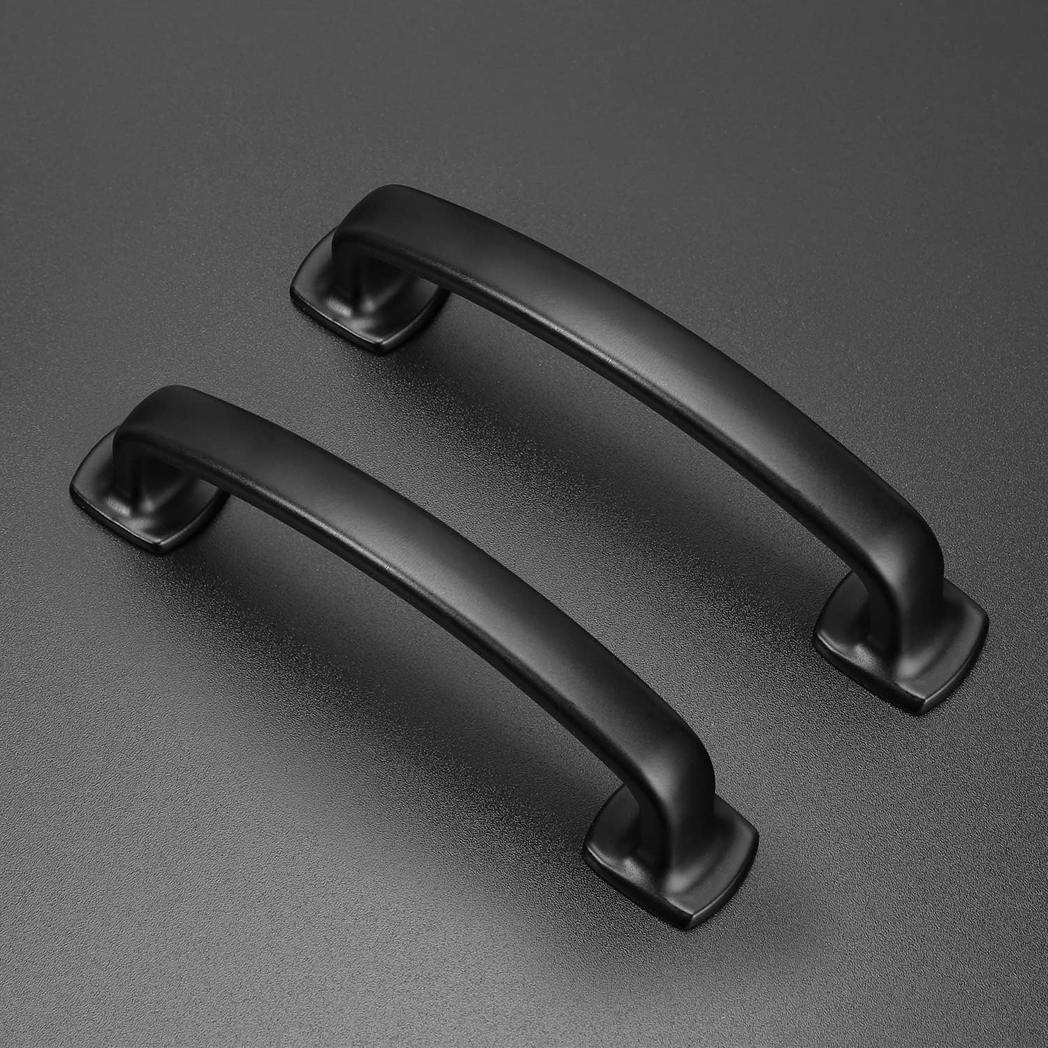 Arch Cabinet Pulls Solid 3-3/ Matte Kitchen / Black / 3-3/4 Inch Hole Center / 4 Inch / Set of 10