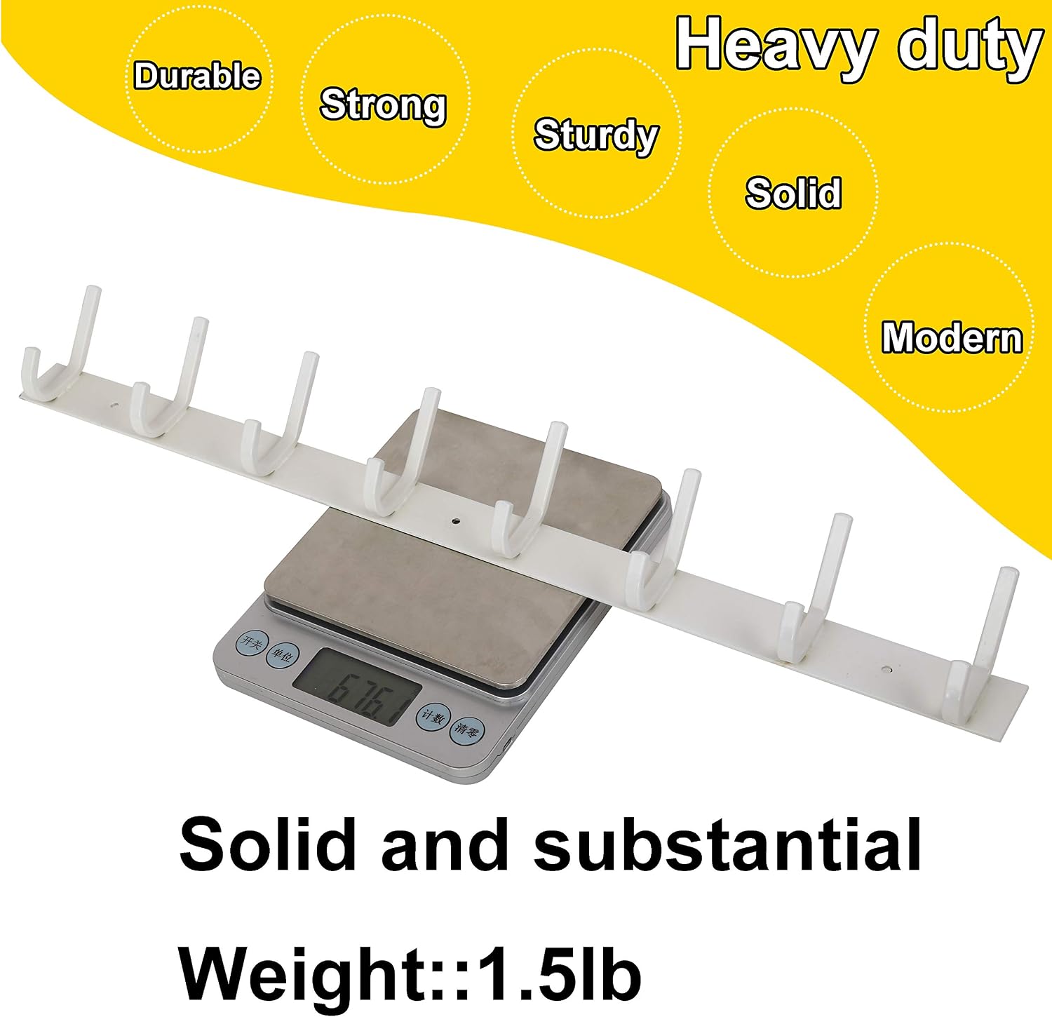 WEBI Coat Rack Wall Mount,8 Hooks,24" Long Coat Hooks Wall Mounted,Coat Hanger Wall,Hook Rack,Jacket Hooks for Hanging