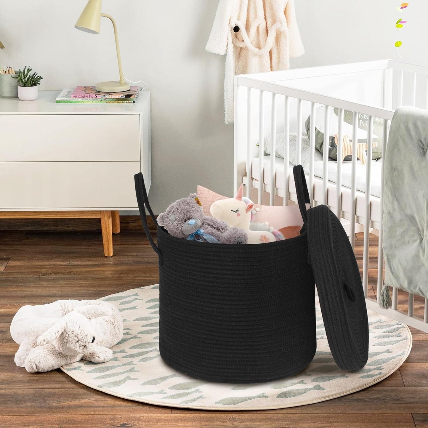 Pillow / Large Basket / Black / 15 x 13