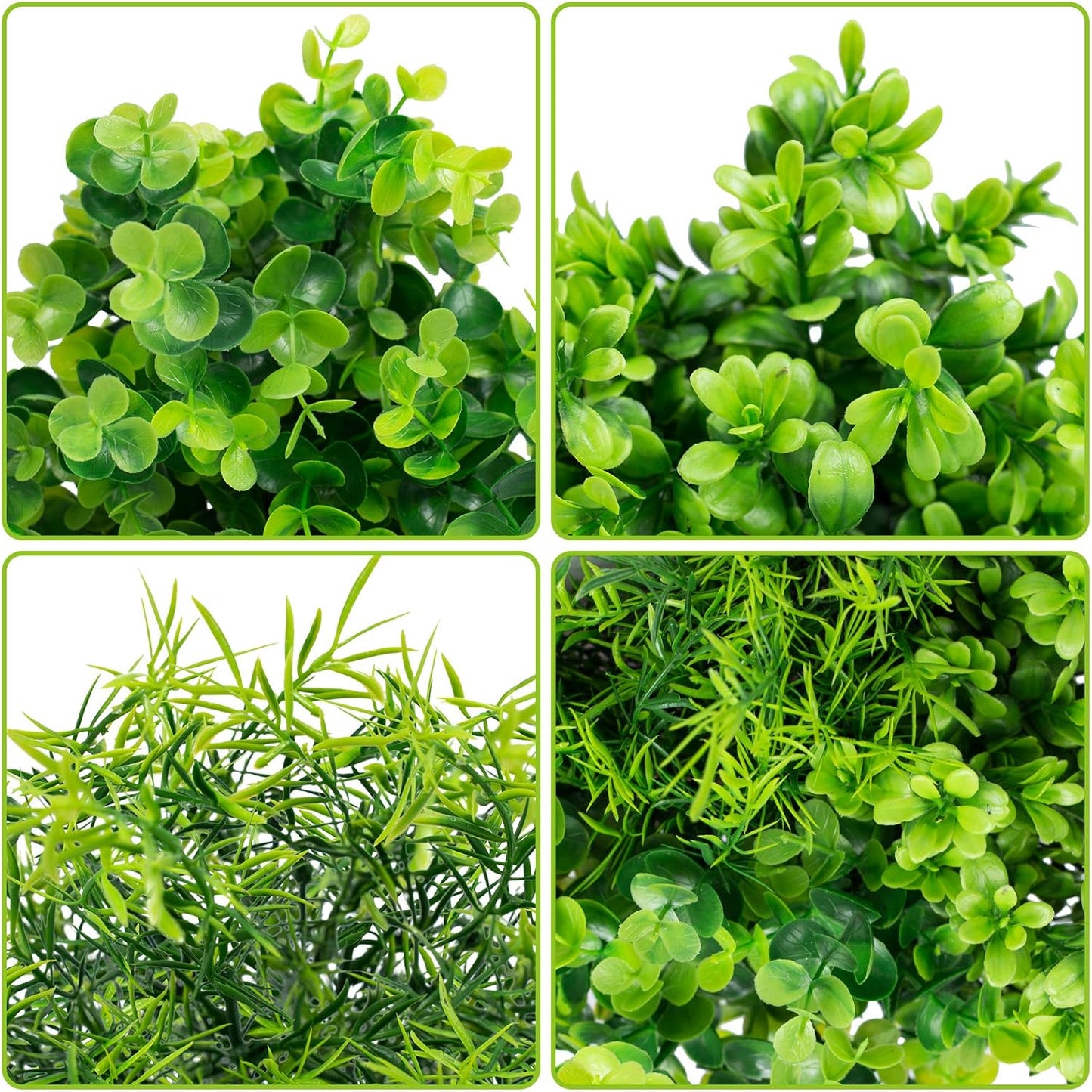 6 Bundles Artificial Greenery Stems Mixed Fake Plastic Plants Eucalyptus Rosemary Faux / Green