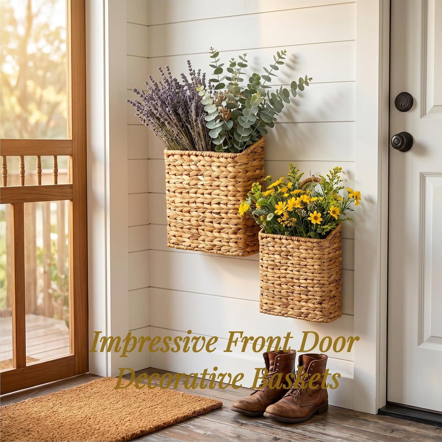 Wall Baskets / Hanging Storage Baskets / 12.20 x 5.71 x 12.01 / Set of 2