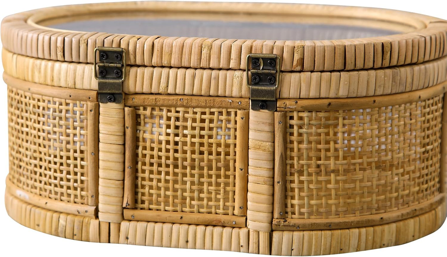 Oval Rattan Boxes / Brown / Set of 2