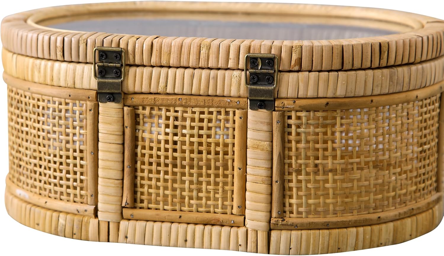 Oval Rattan Boxes / Brown / Set of 2