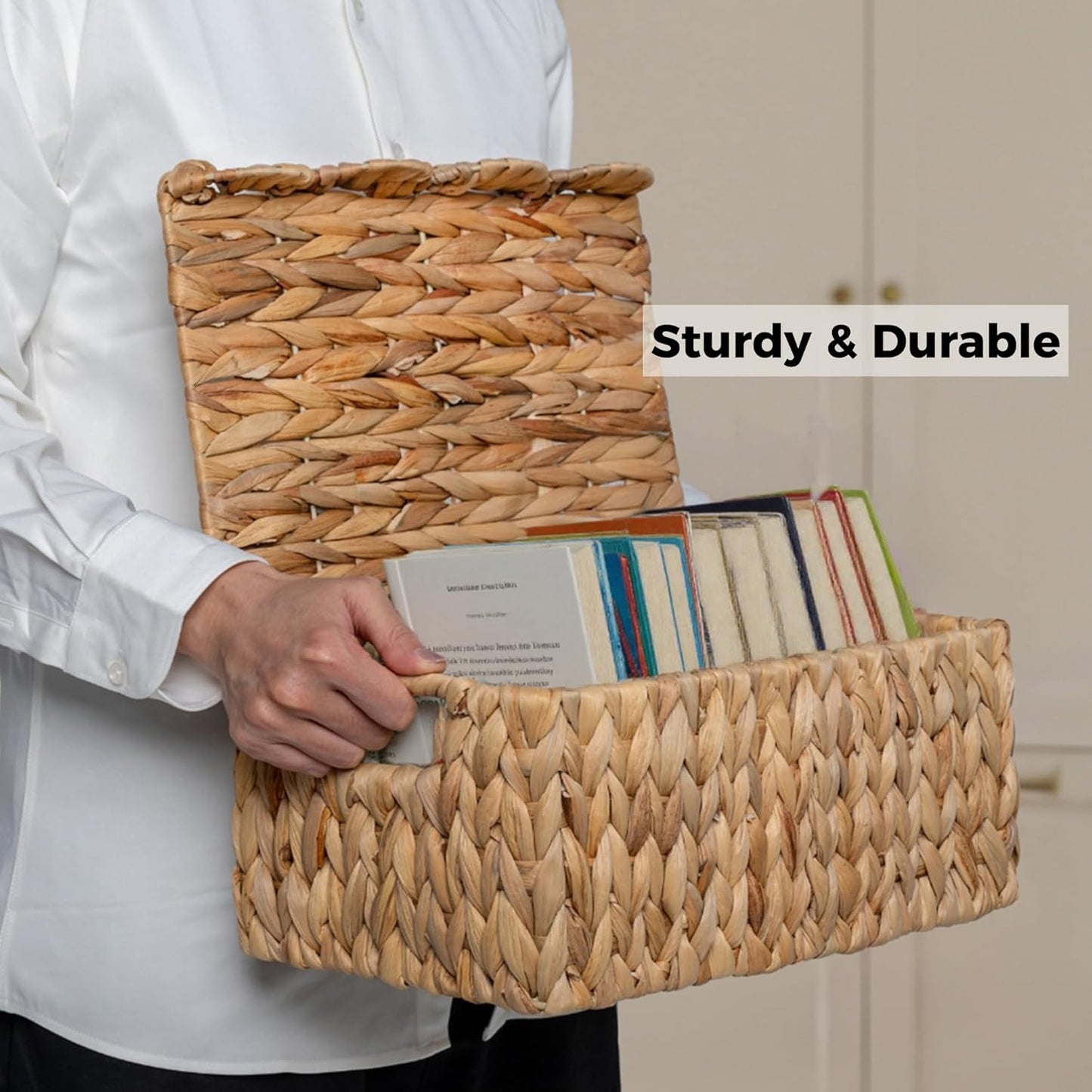 Wicker Basket / Handwoven Water Hyacinth Baskets / Natural