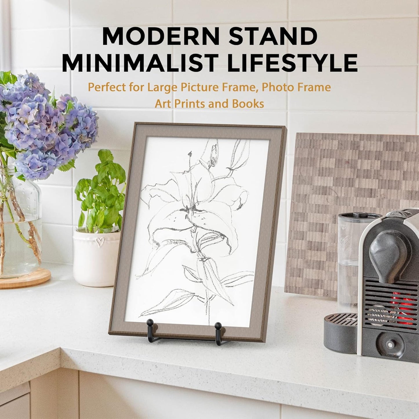 Metal Plate Holder Display Stand + Picture Frame Holder Stand + / 10 Inch / Set of 3
