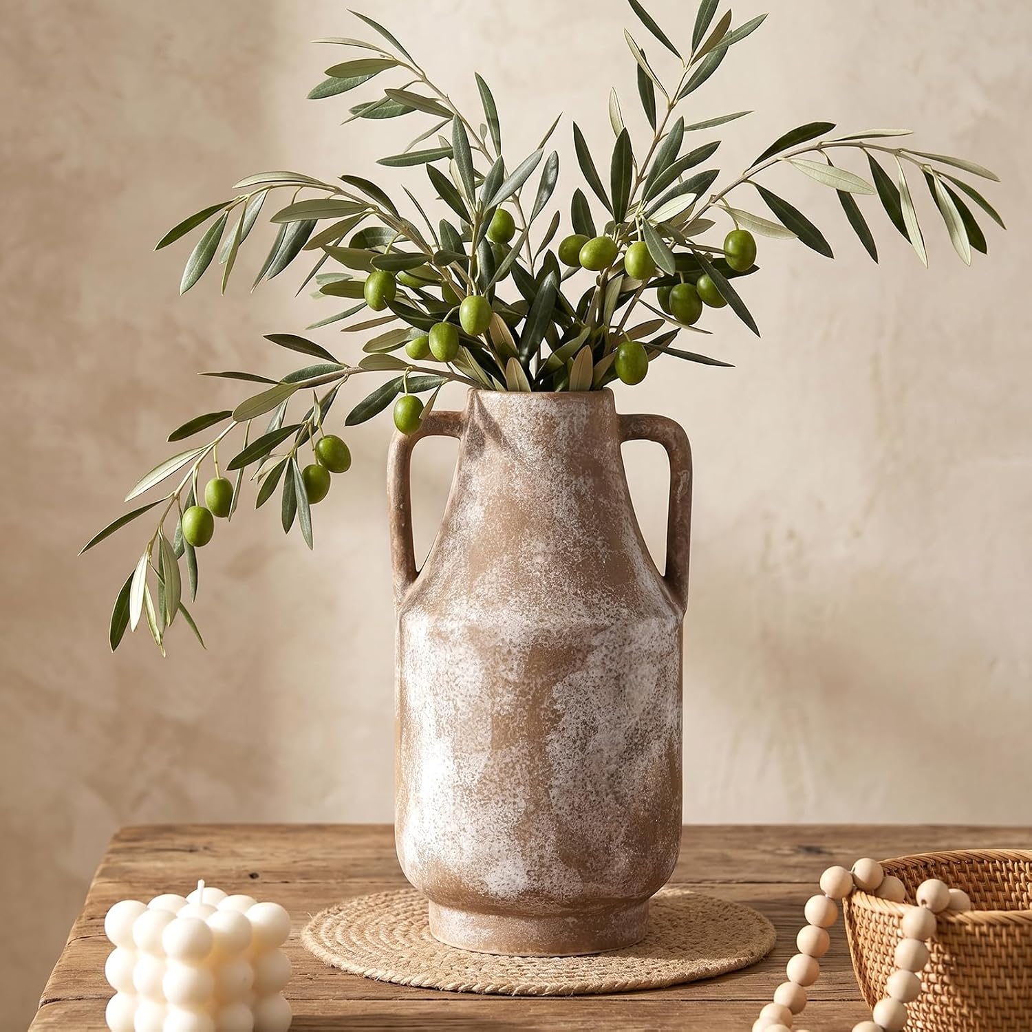 Ceramic Flower Vase / 1-terracotta/10.7 / 10.7 Inch