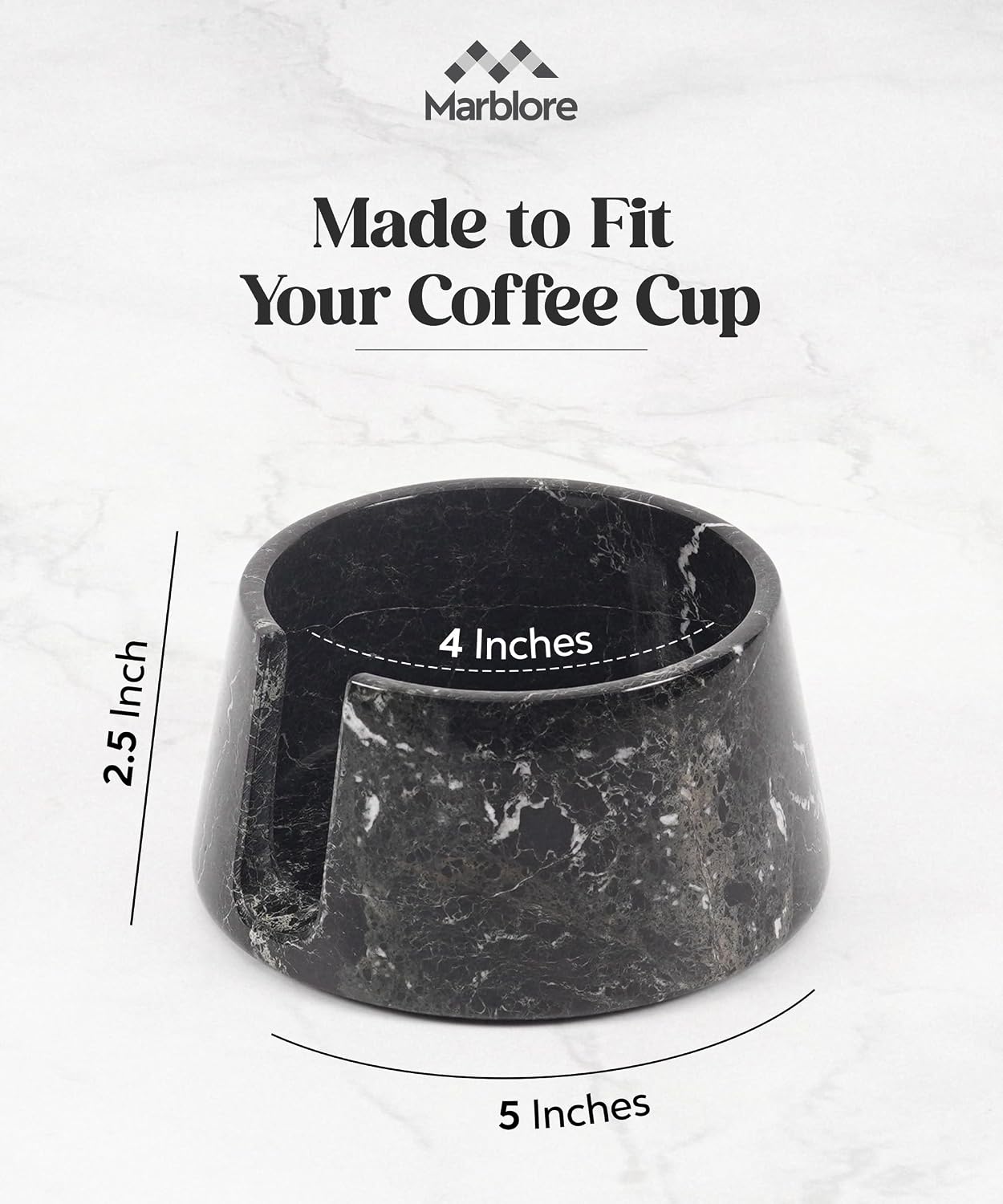 Marble Coffee Cup and Can Holder / Black Zebra