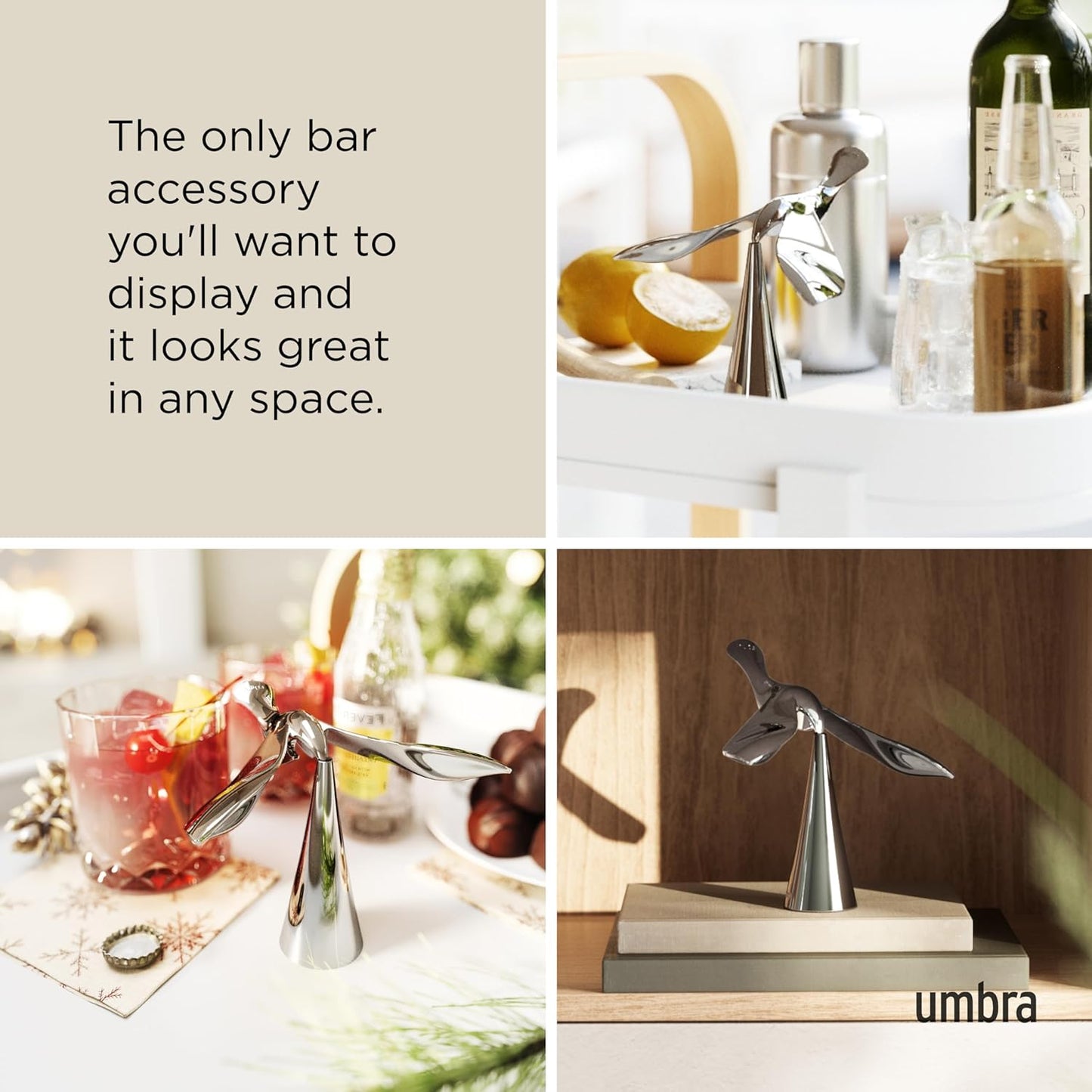 Balancing Bird Sculptural Bar Tool and Accessory / One Sized / Tipsy