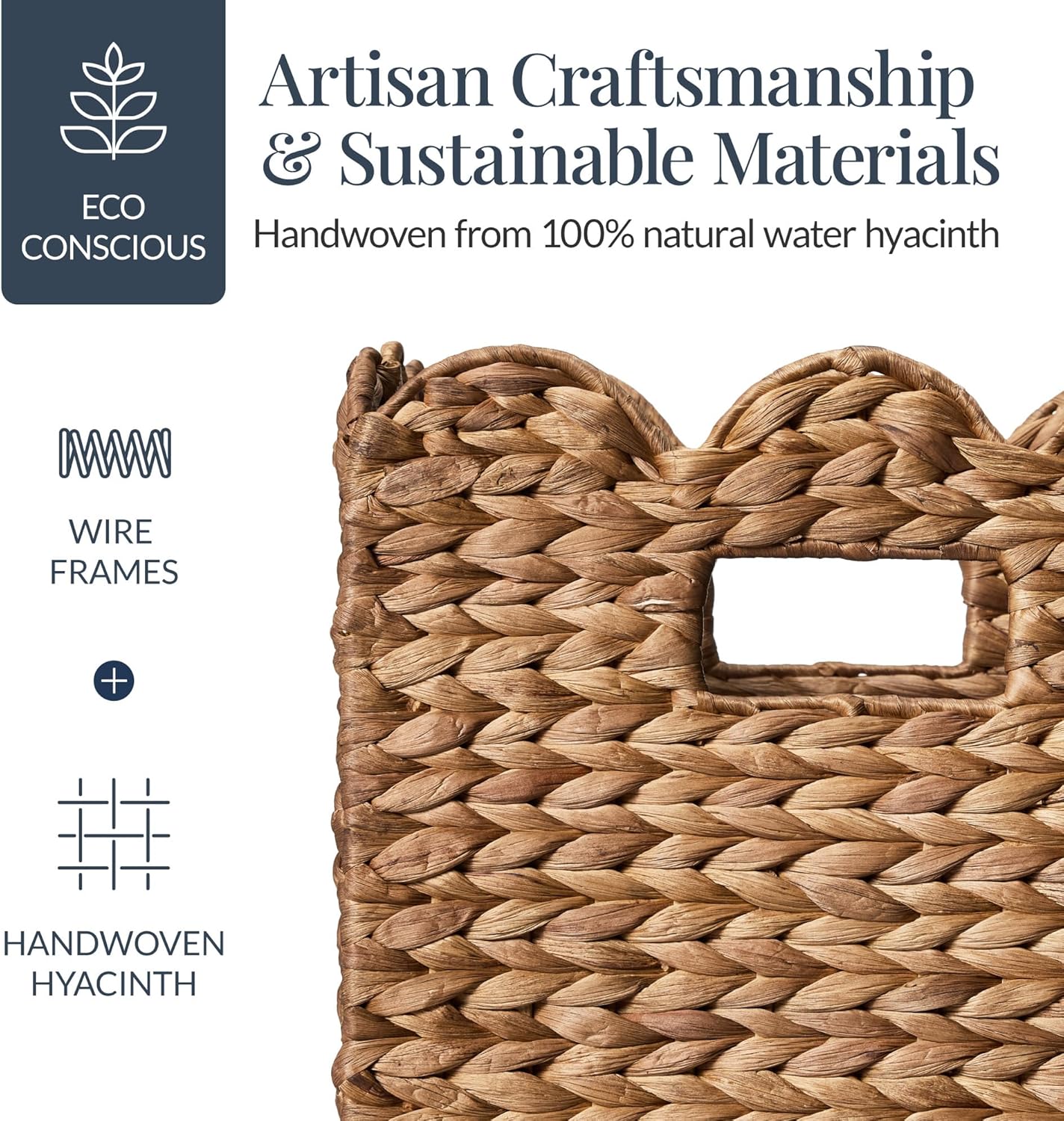 in Scalloped Hyacinth Baskets / 13 x 13 / Chestnut / Set of 5