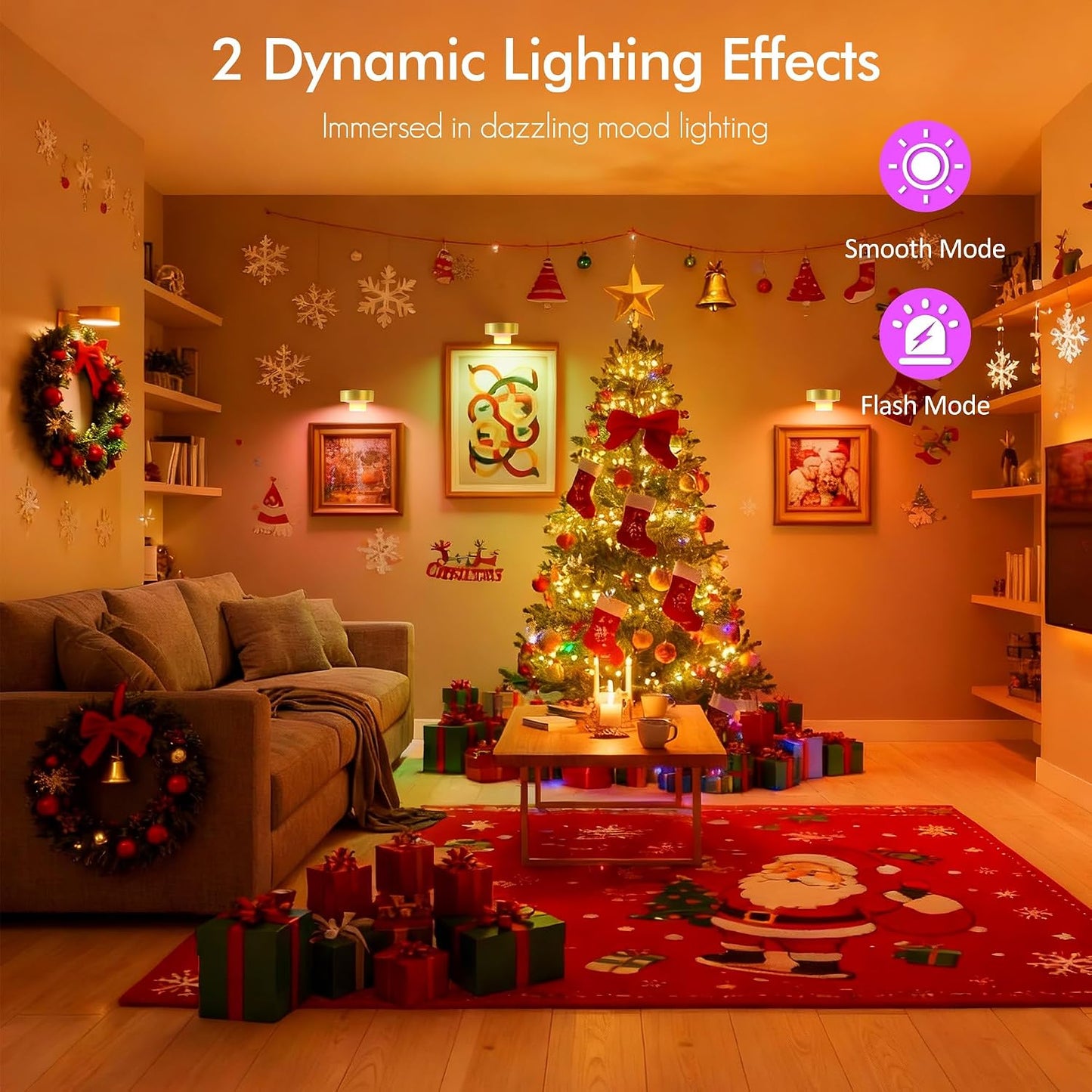 Picture Lights for Wall, Rechargeable Battery Wireless Poster Lights, Gold | LED Magnetic Painting Light with Remote