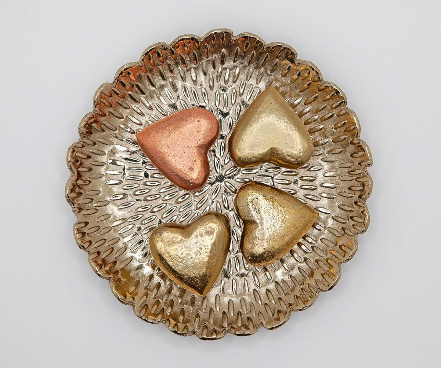 Brass Jewelry Tray / Brass with Embossed Design / Gold
