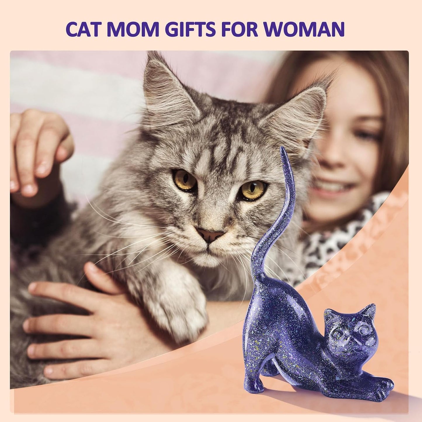 Ring Holder Ring Stand Organizer / Purple Cat