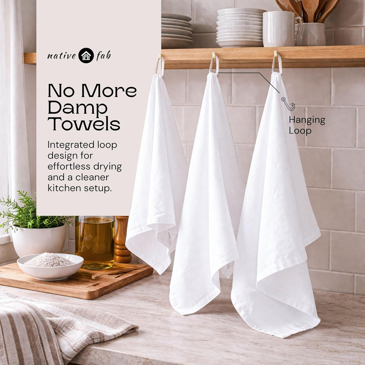 Native Fab Flour Sack Towels 24 Pack, 100% Cotton [18x28 Inches] Durable, Washable, Quick Drying, Premium Quality Tea