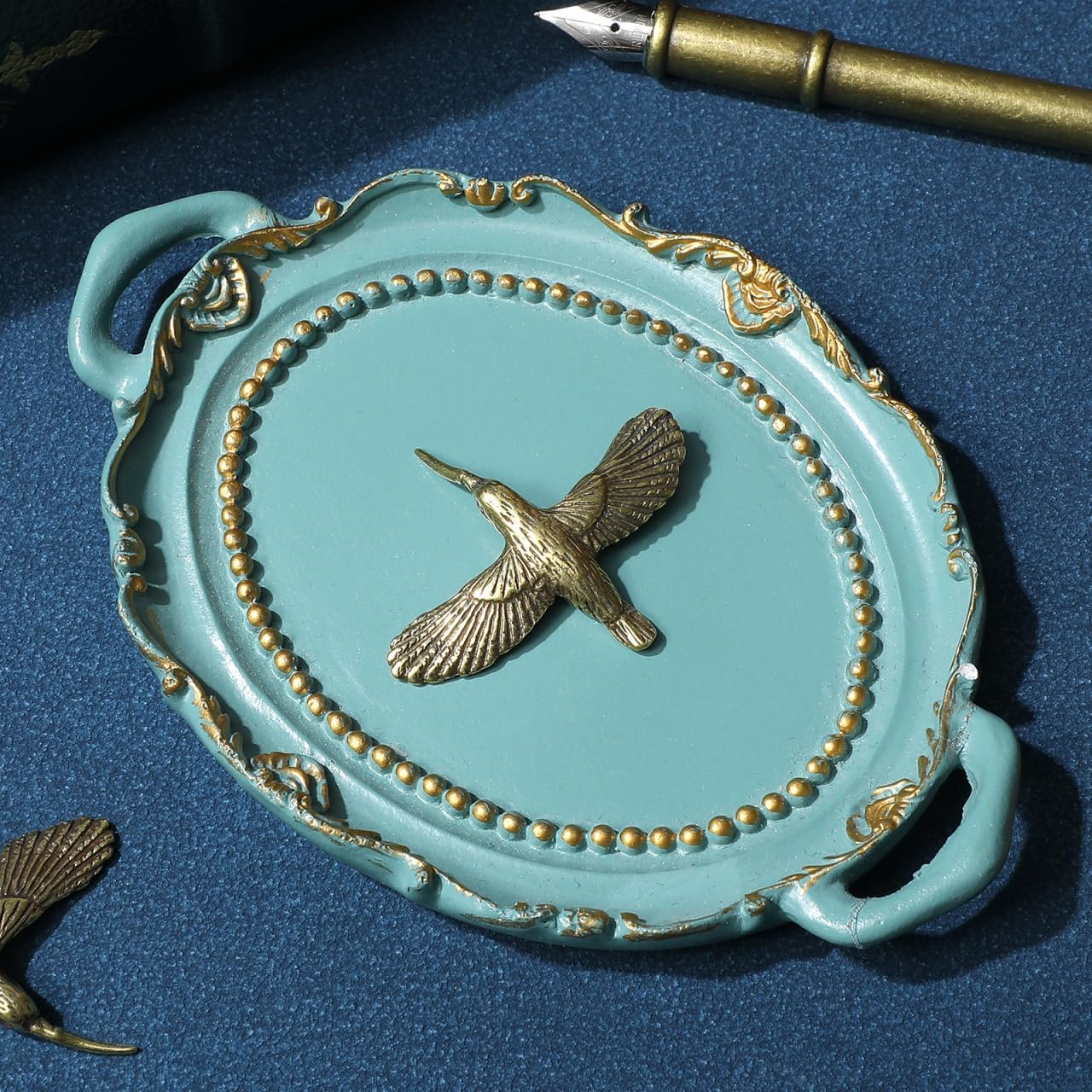 Retro Decor Brass Hummingbird Figurines Retro Guardian Small Bird Figurines Tabletop / Set of 2