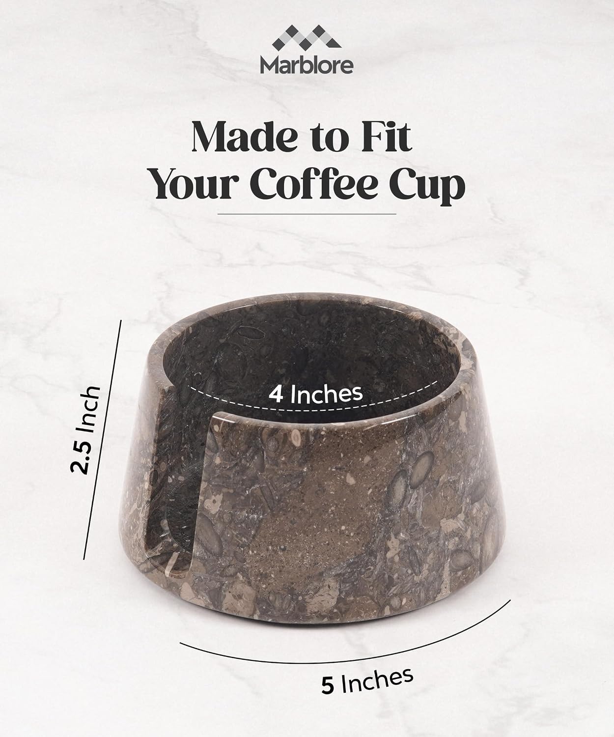 Stone Marble Drink Coaster 4" Dia Round Coasters / Oceanic