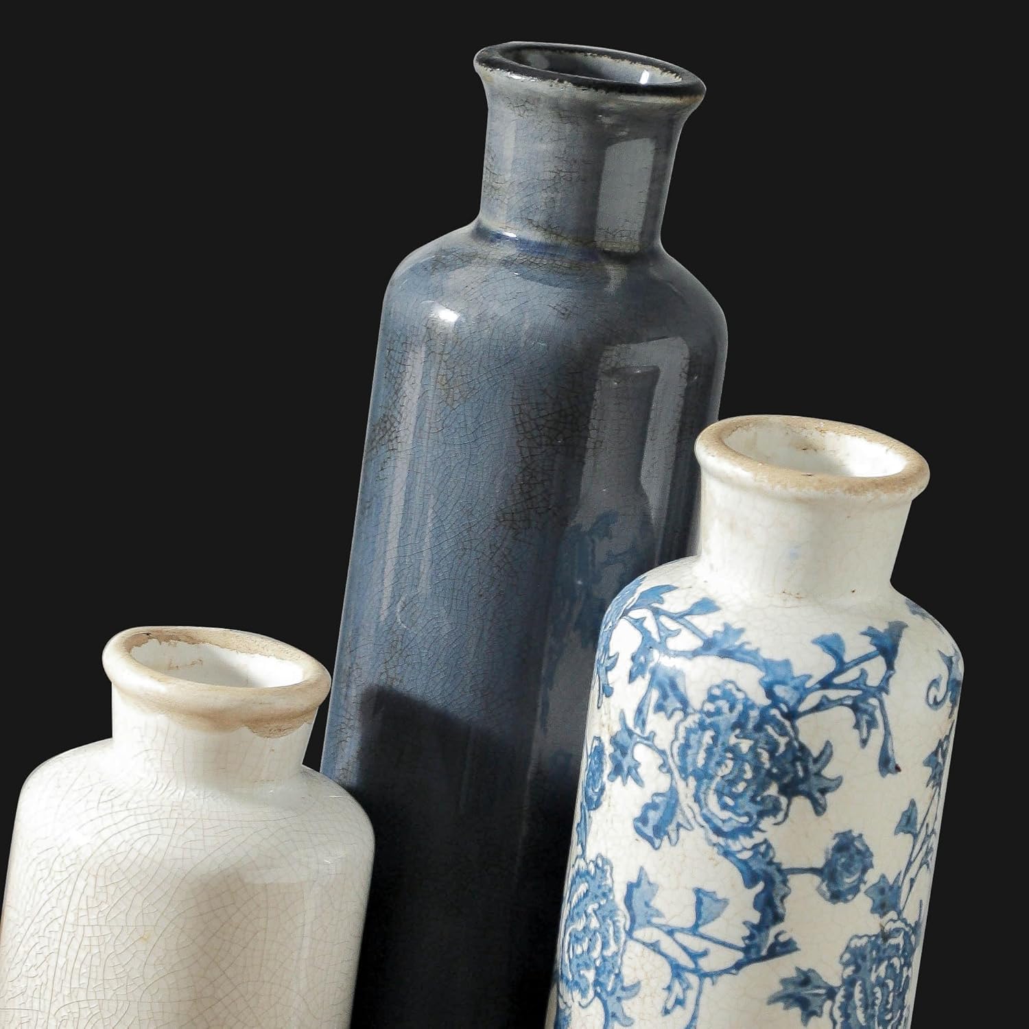 Ceramic Vintage Vases / 007 Vintage - Blue / Set of 3