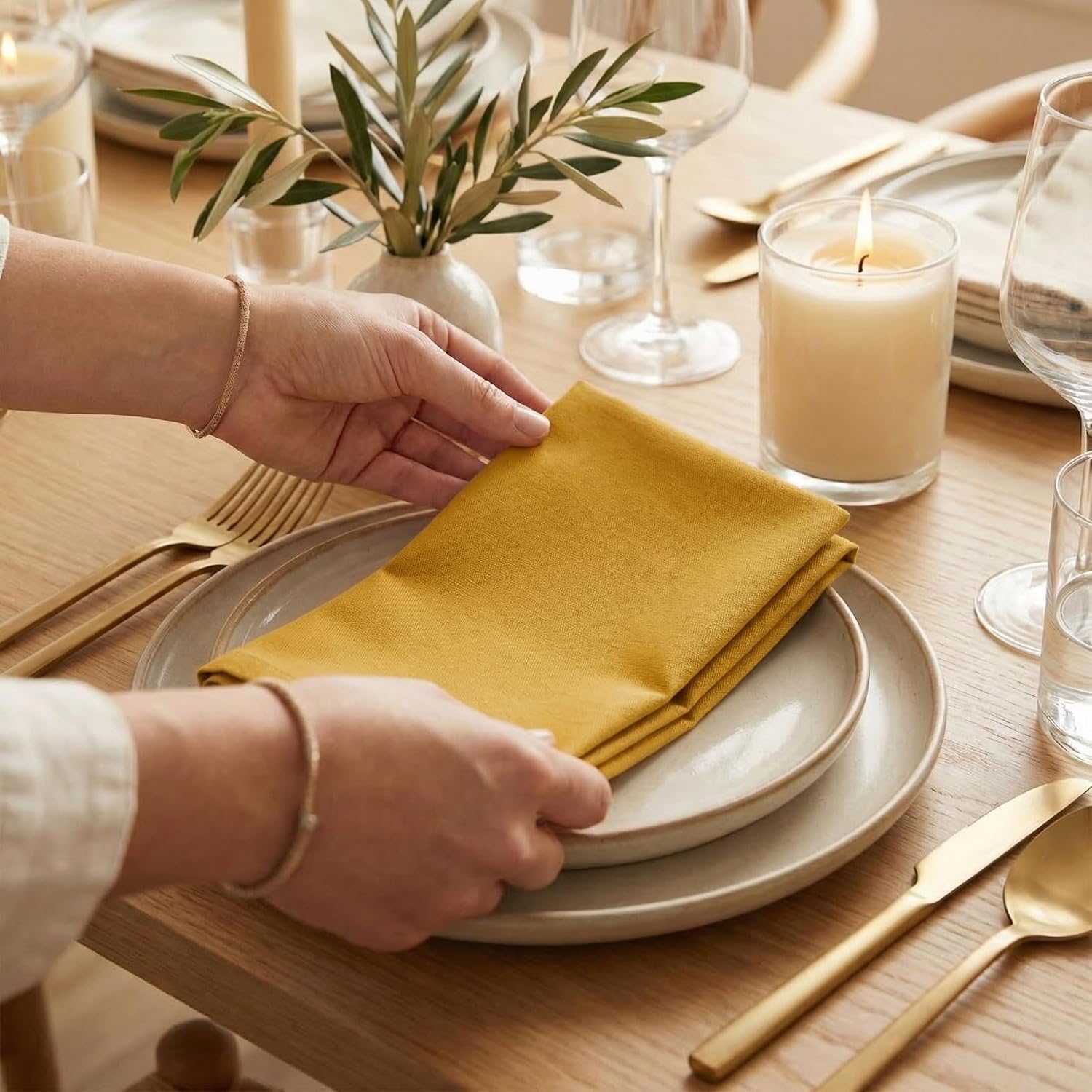 Accent Home 100% Cotton Napkins, Delicate Cloth Napkins for Dinners | 100% Pure Cotton Napkins, Economy Pack, Multi