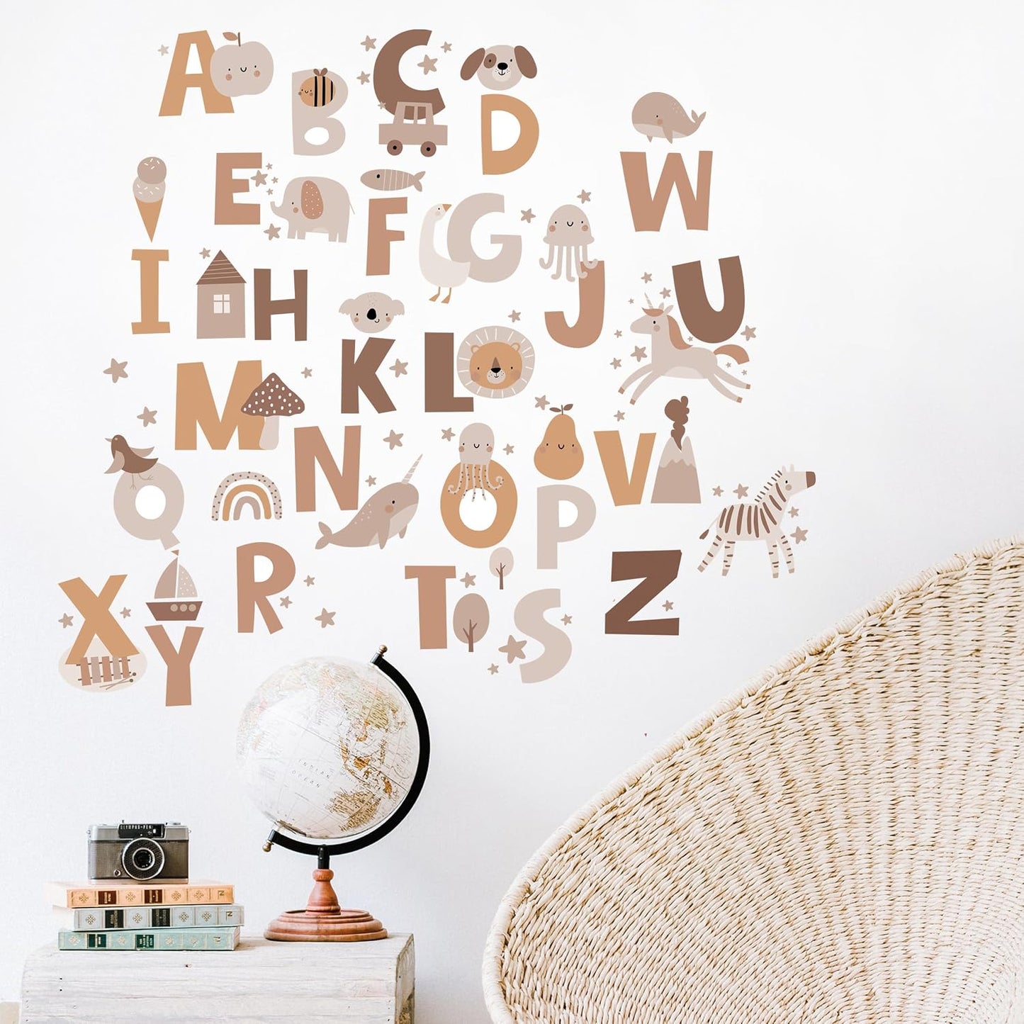Alphabet Stickers Boho / Abc Wall Decals
