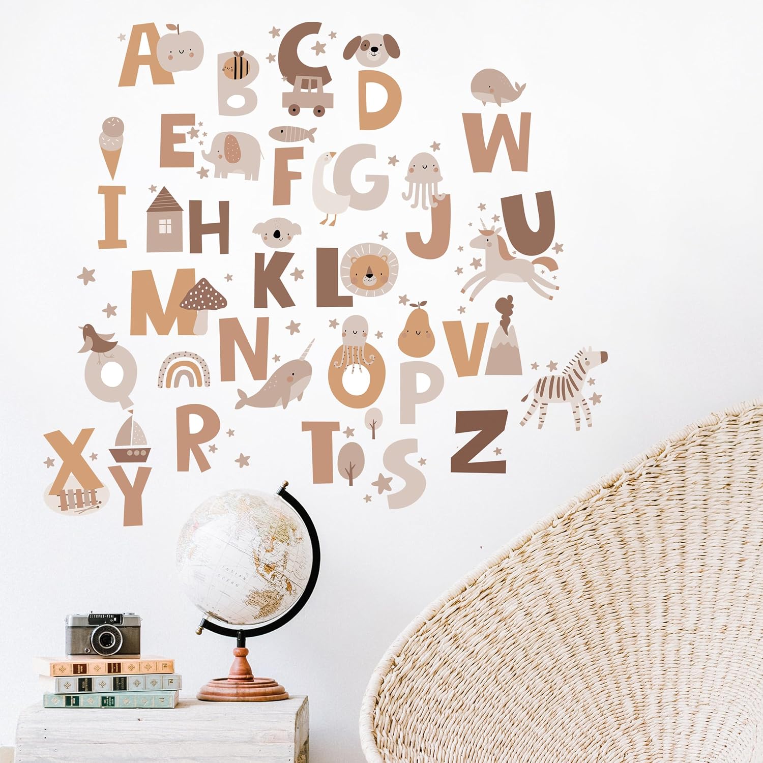 Alphabet Stickers Boho / Abc Wall Decals
