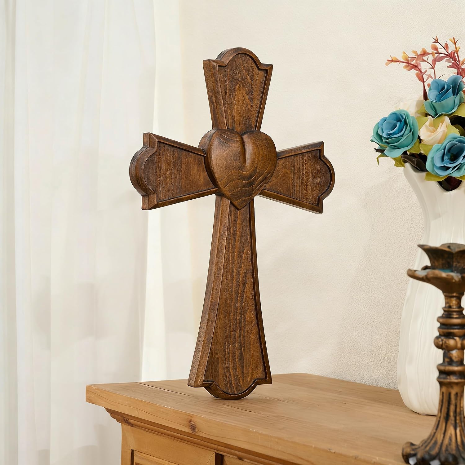 Wooden Wall Cross / 10"L x 6"W / 10 Inch