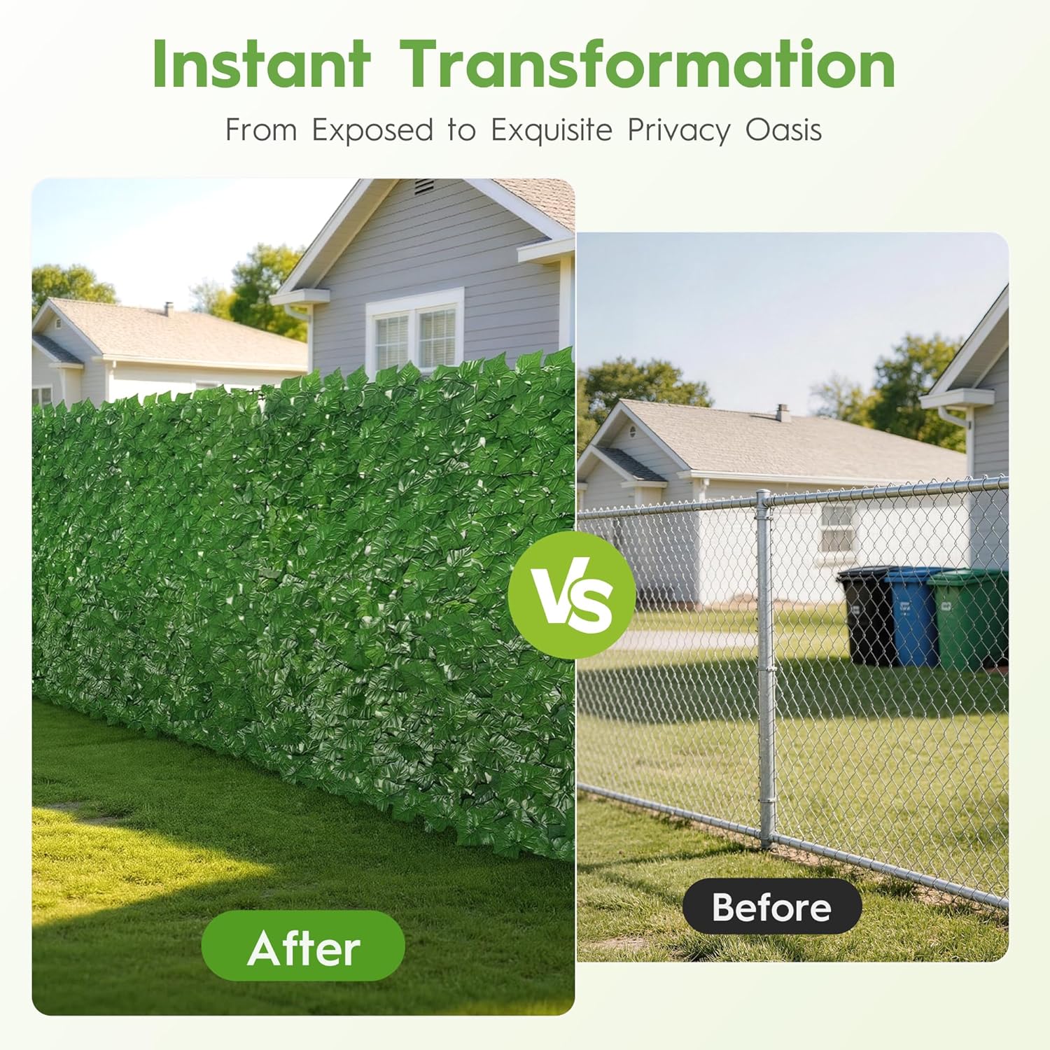 Fade-Resistant Faux Greenery Hedge Panels / 80 x 120 / Green - Ivy