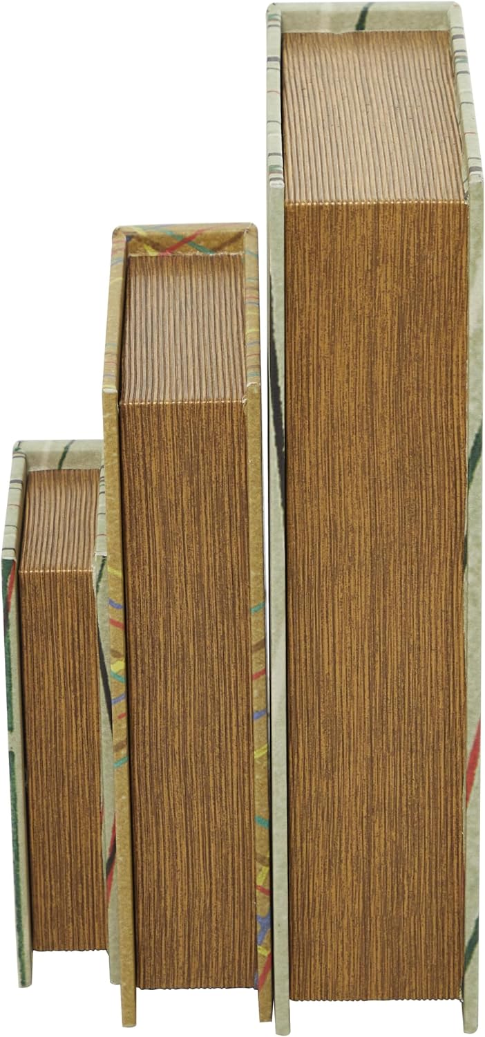 Faux Leather Abstract Decorative Box Faux Storage Book Book Shaped / Green / 11.90", 9.15", 6.40