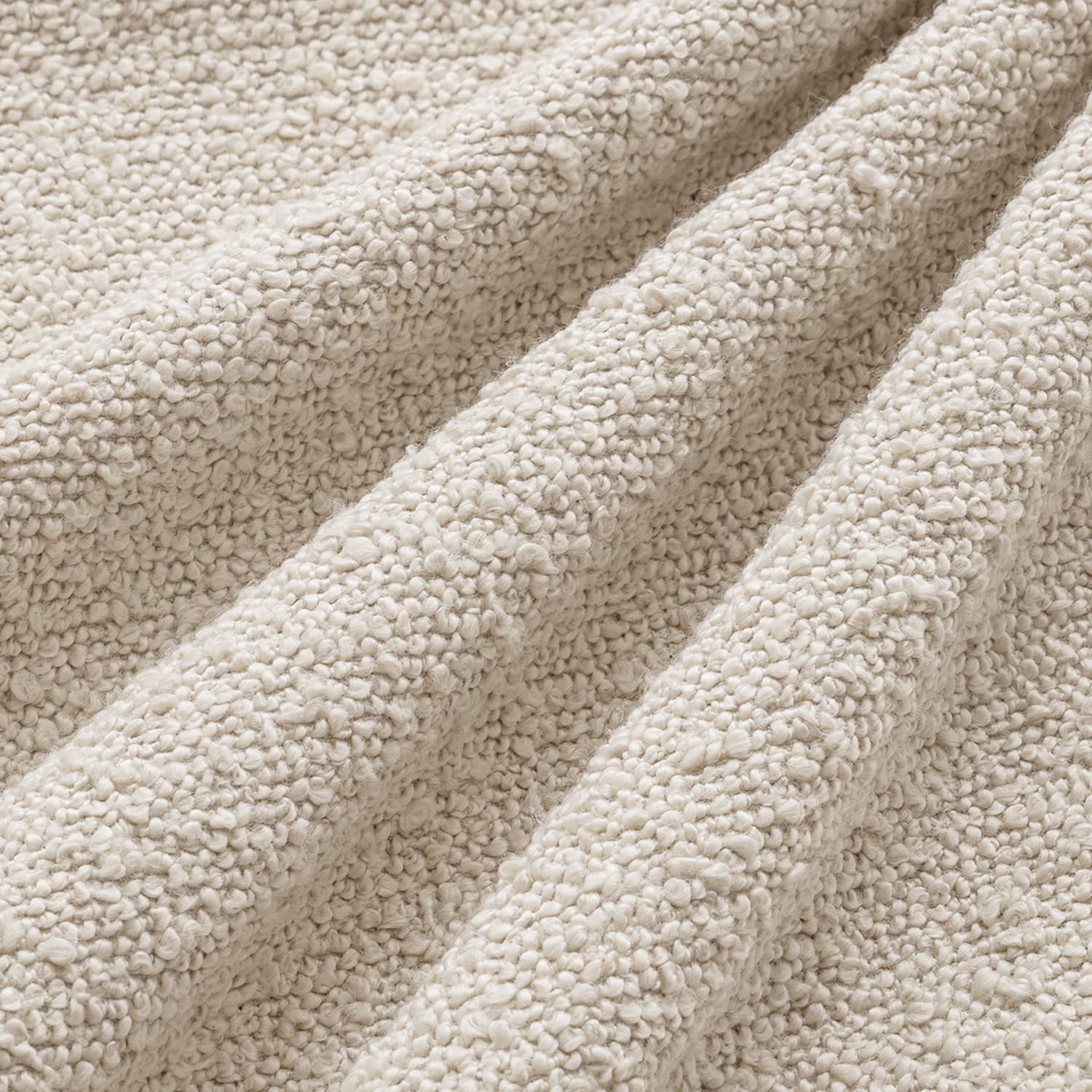 Decorative Textured Boucle Throw Pillow Covers Accent Solid Pillow / 18 x 18 / Beige / Set of 4