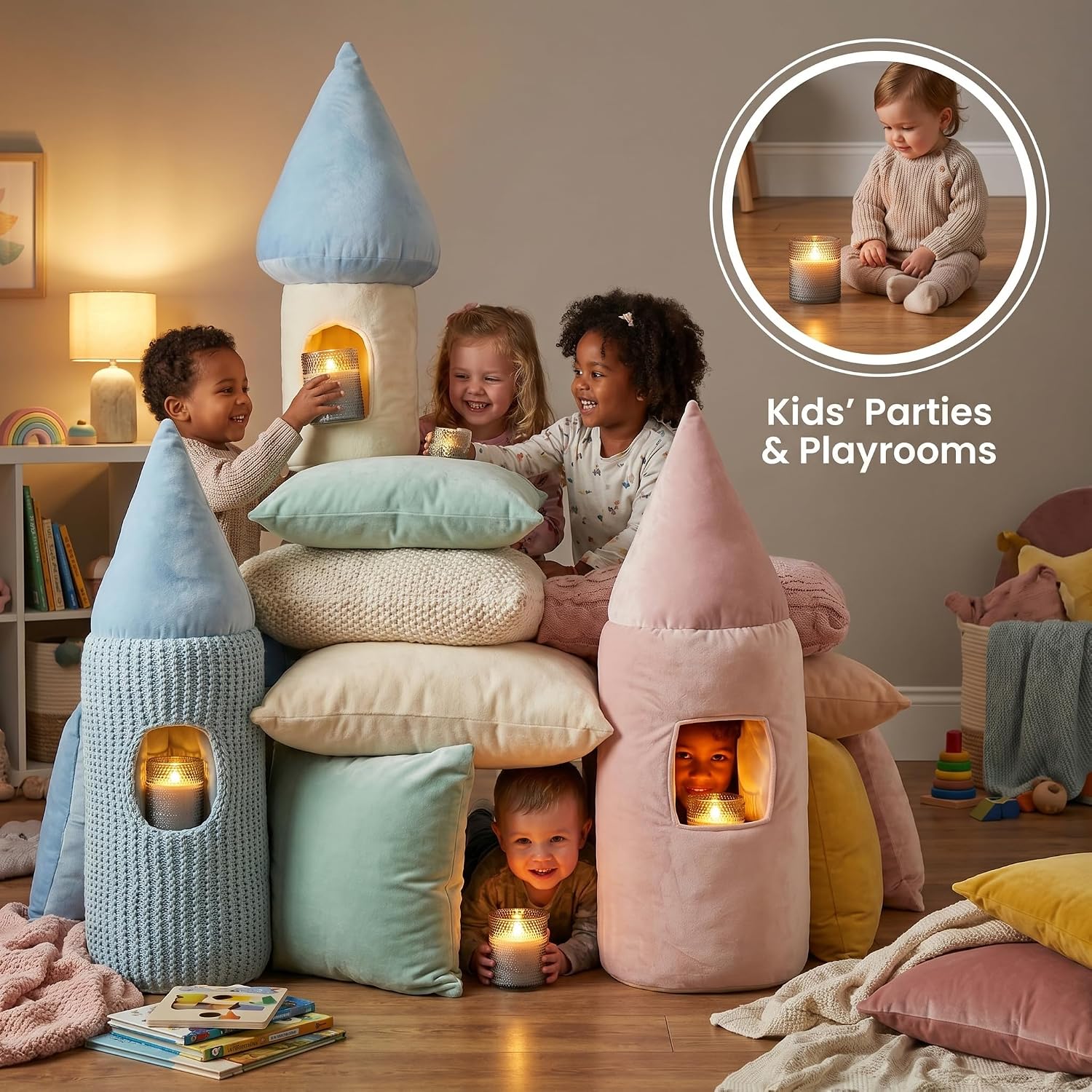VENTA Stunning Grey Dotted Glass Flameless Candles 2-Pack with Realistic Flickering Glow | Includes Remote & Timer
