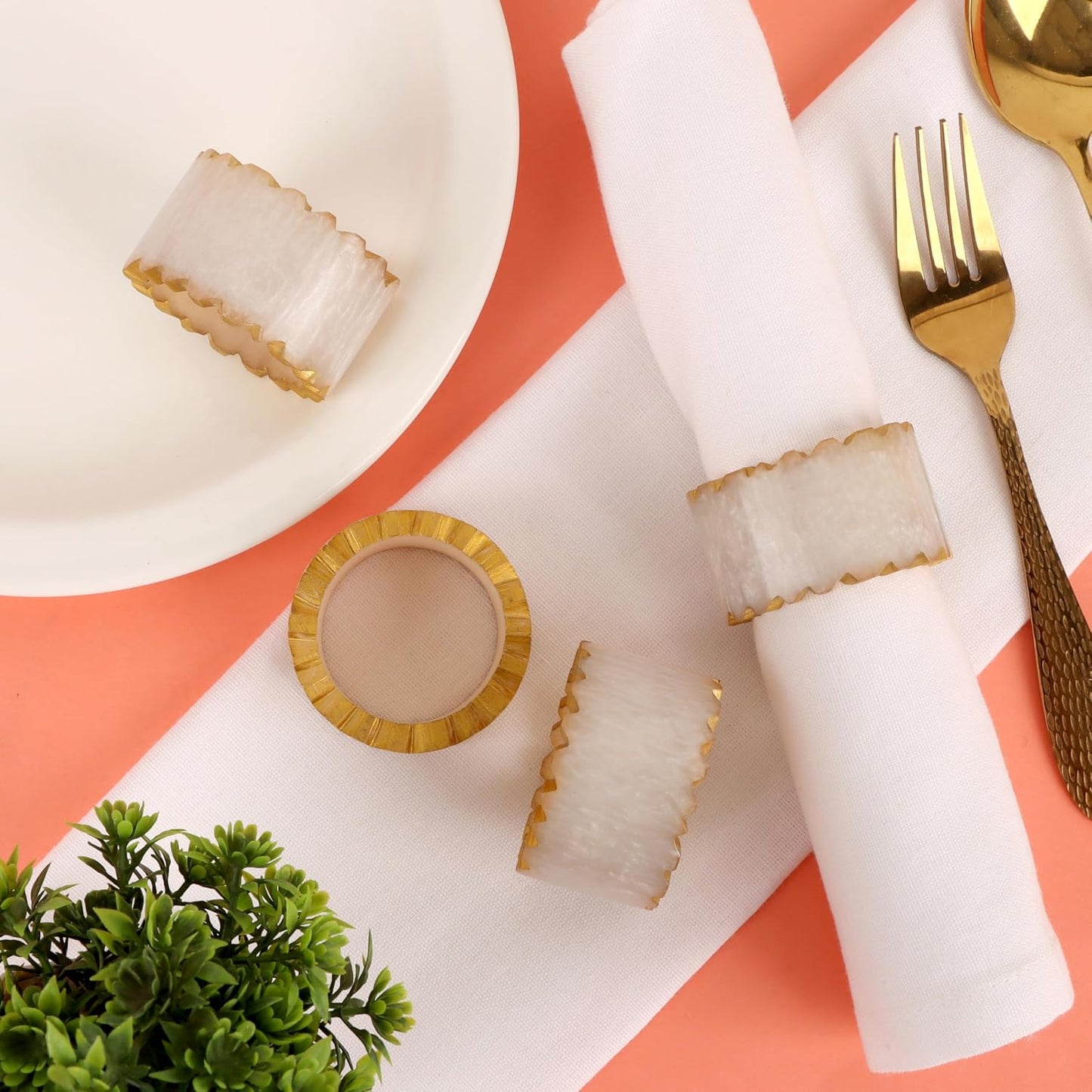 Rustic Epoxy Resin Napkin Rings, Black, 12-Pack | Epoxy resin, set of 12, each 2x2x1 in., smooth finish, reusable
