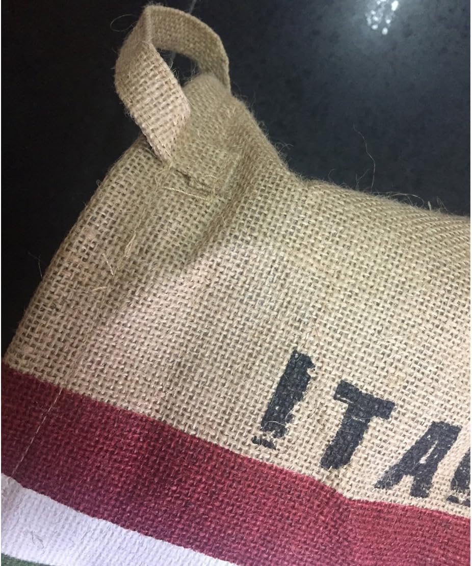 Burlap Woven Storage Basket Collapsible Vintage / Italy Flag
