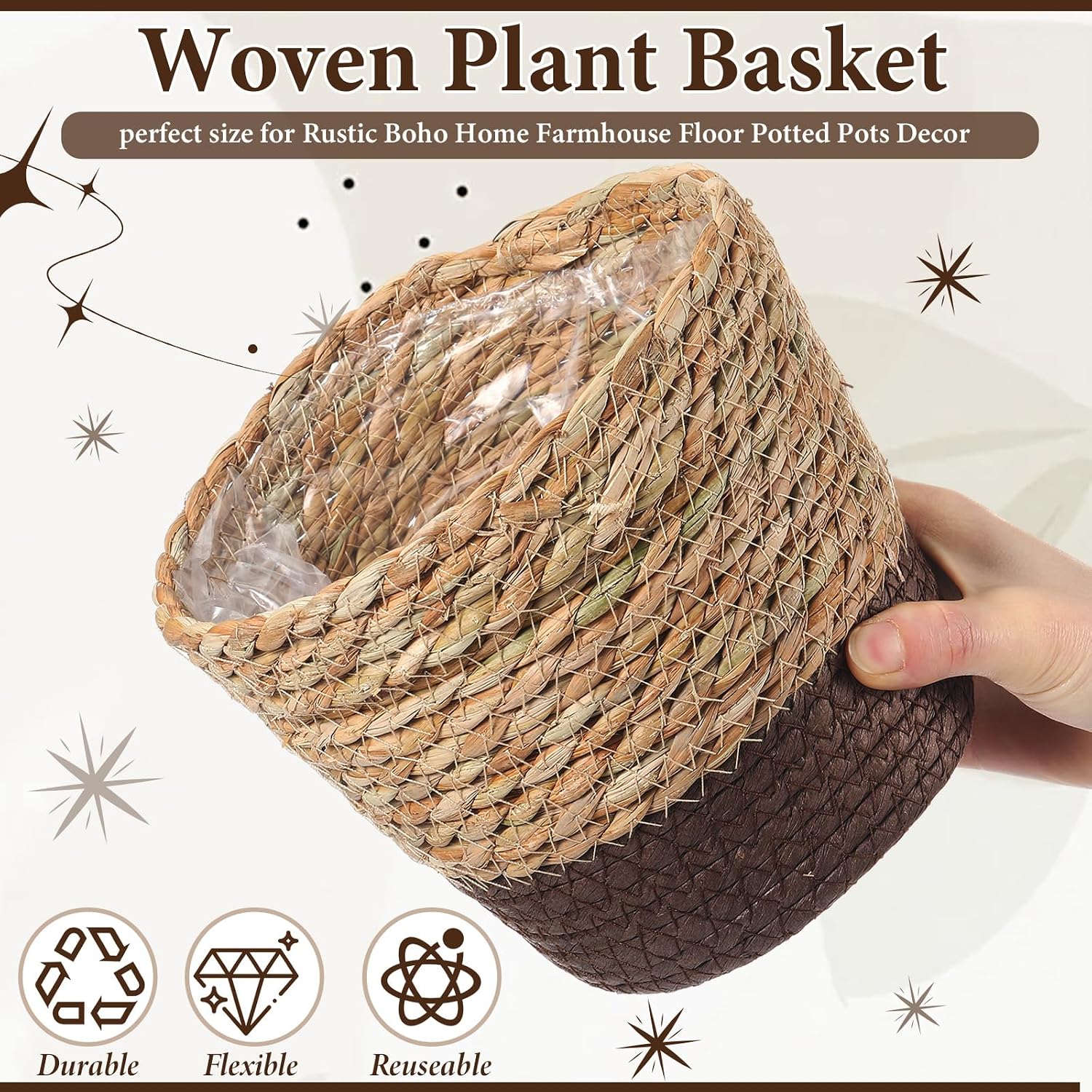 Wicker Plant Basket Bulk / Small / Scandinavian / Set of 12