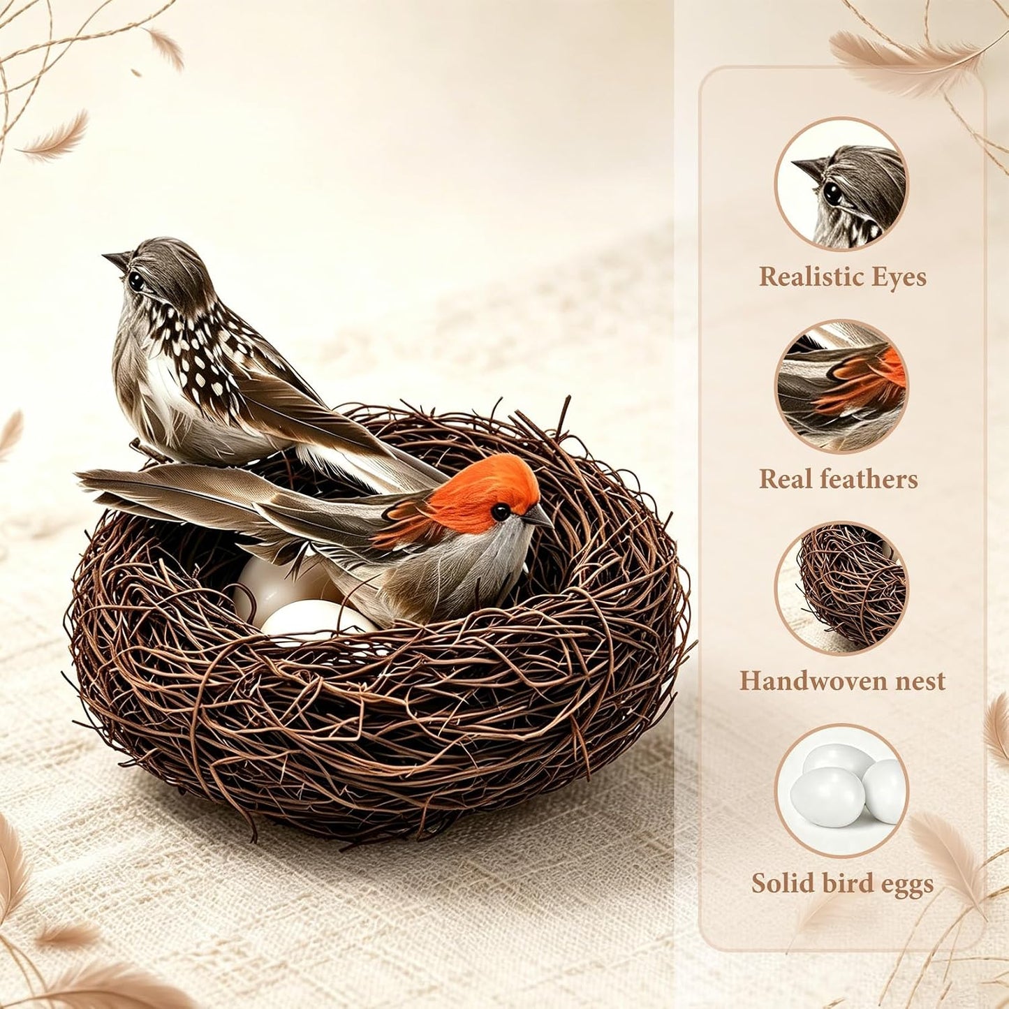 Fake Sparrow Figurines / Set of 6