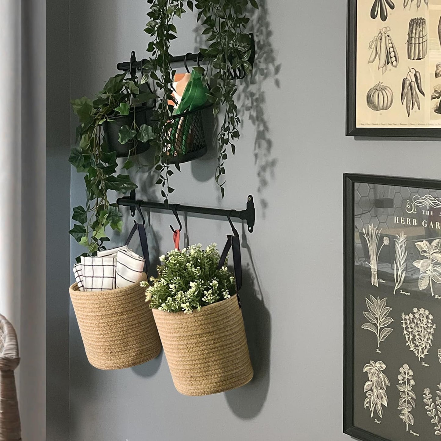 Hanging Basket / Indoor Hanging Plant / Jute / Set of 2
