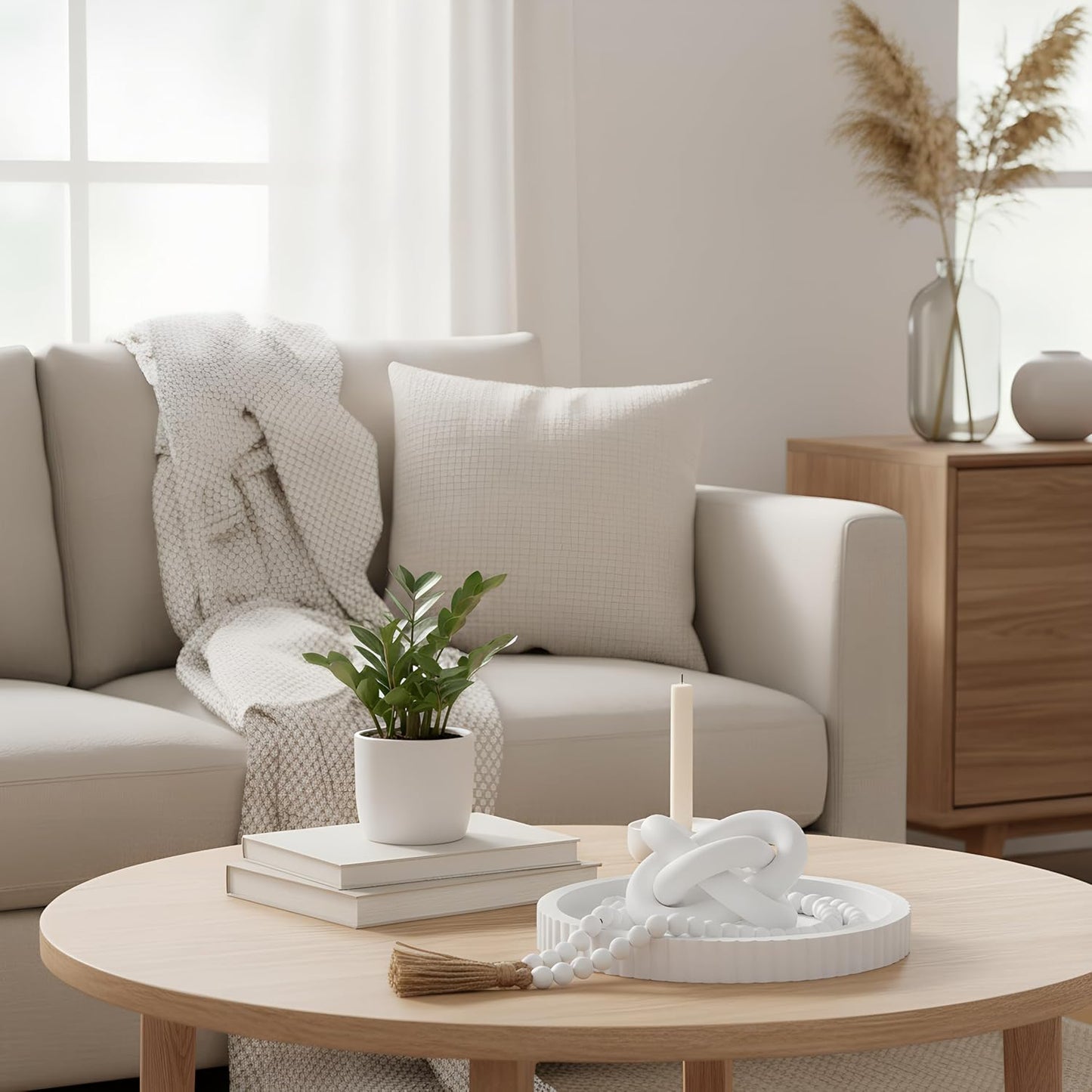 Farmhouse Decorative Tray Set / White / Set of 3