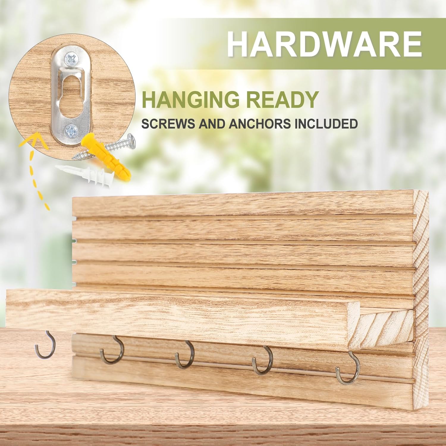 Hooks Holds Leashes / Wood / Medium