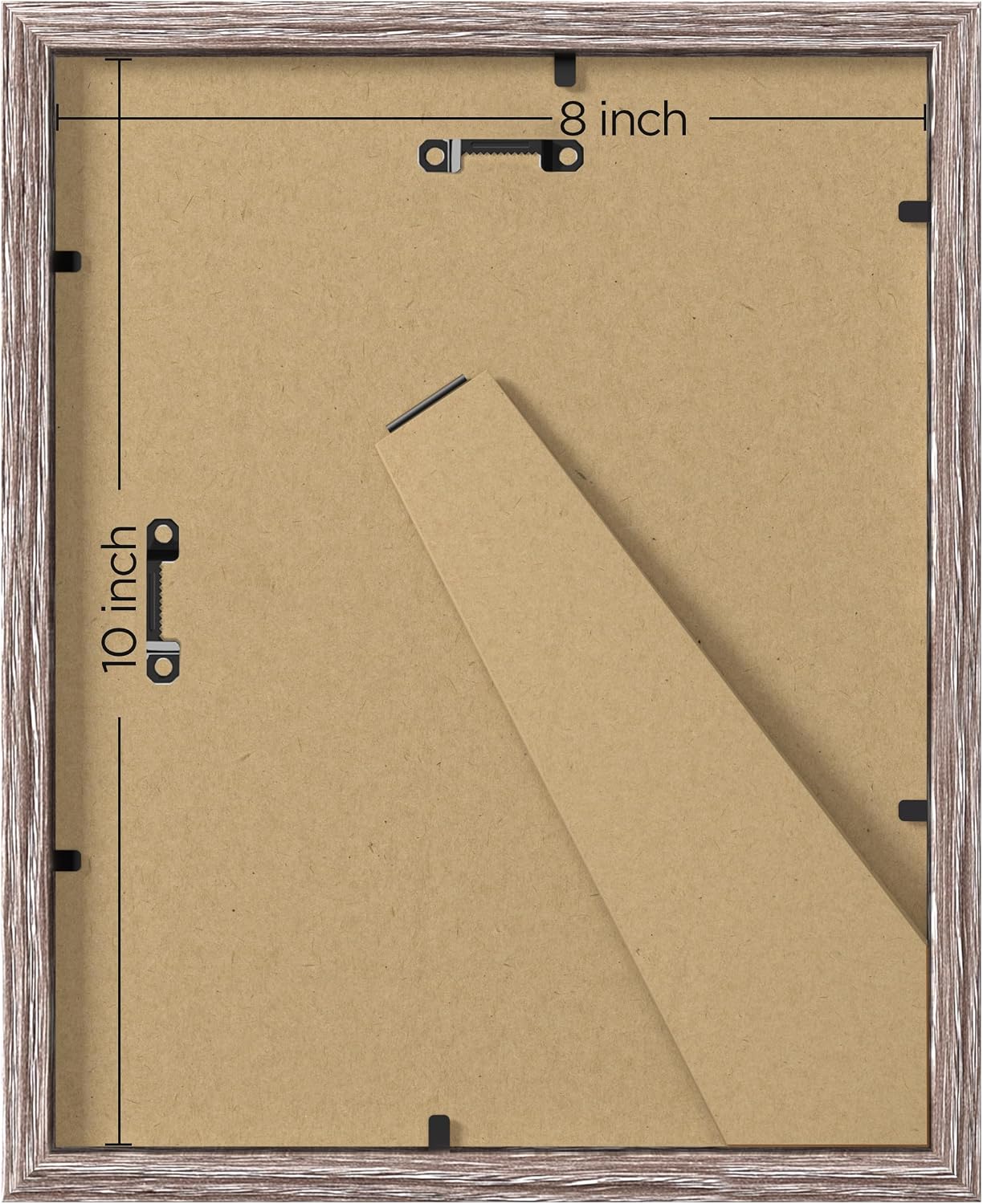 eletecpro 8x10 Picture Frames, Acrylic Cover, Weathered Grey, Set of 10 | Display Photo 5x7 with Mat or 8x10 without