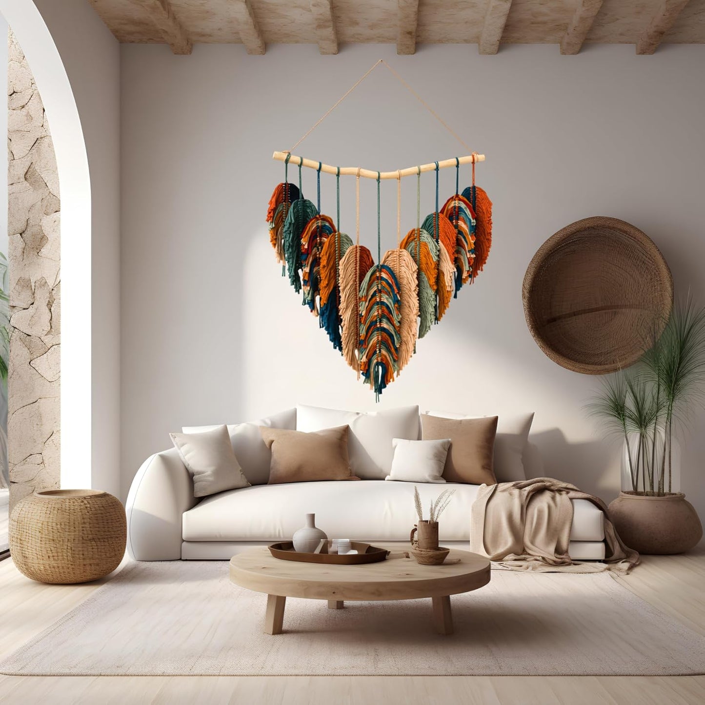 Boho Wall Decor / Orange,green, Pecock, Mustard, Begie / 31 x 39