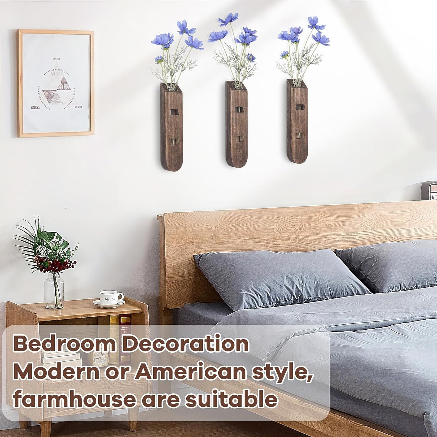 Wood Planter Set / Log Color-d / Set of 3