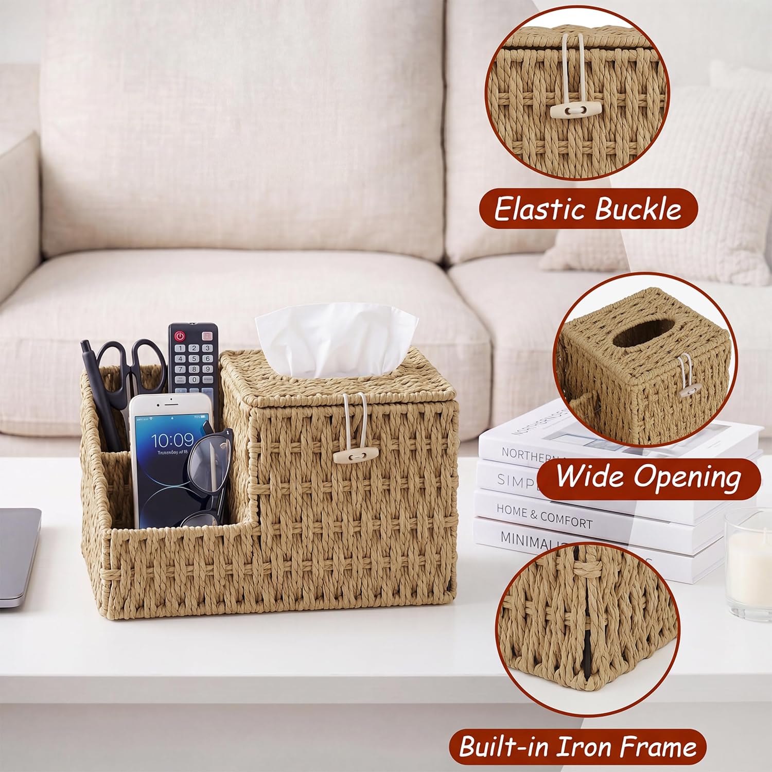 Tissue Remote Control Holder / Natural