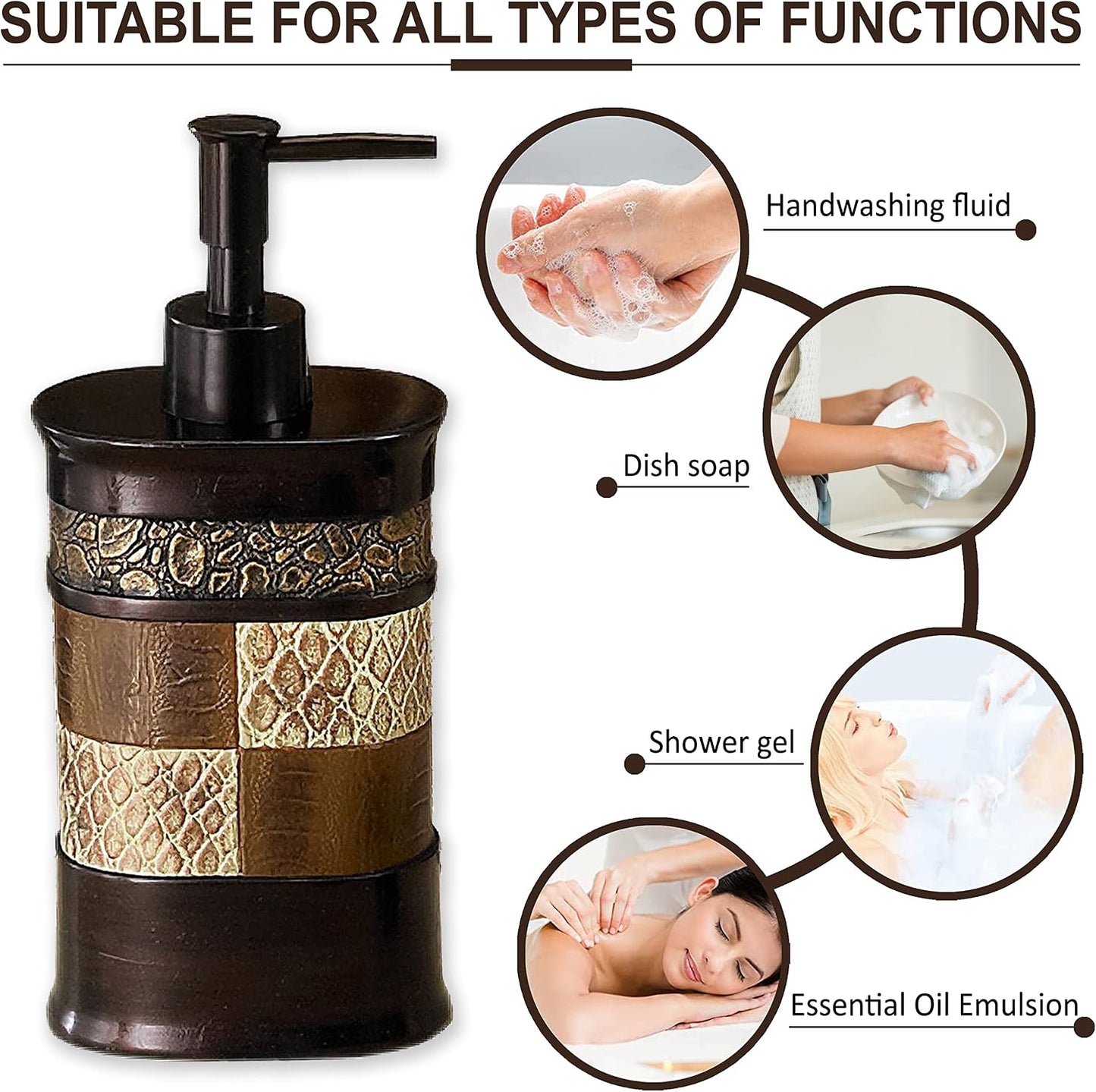 Zahari Home 4pc Zambia Stylish Bathroom Accessories Set Soap Pump, Tumbler, Tooth Brush Holder and Soap Dish Modern