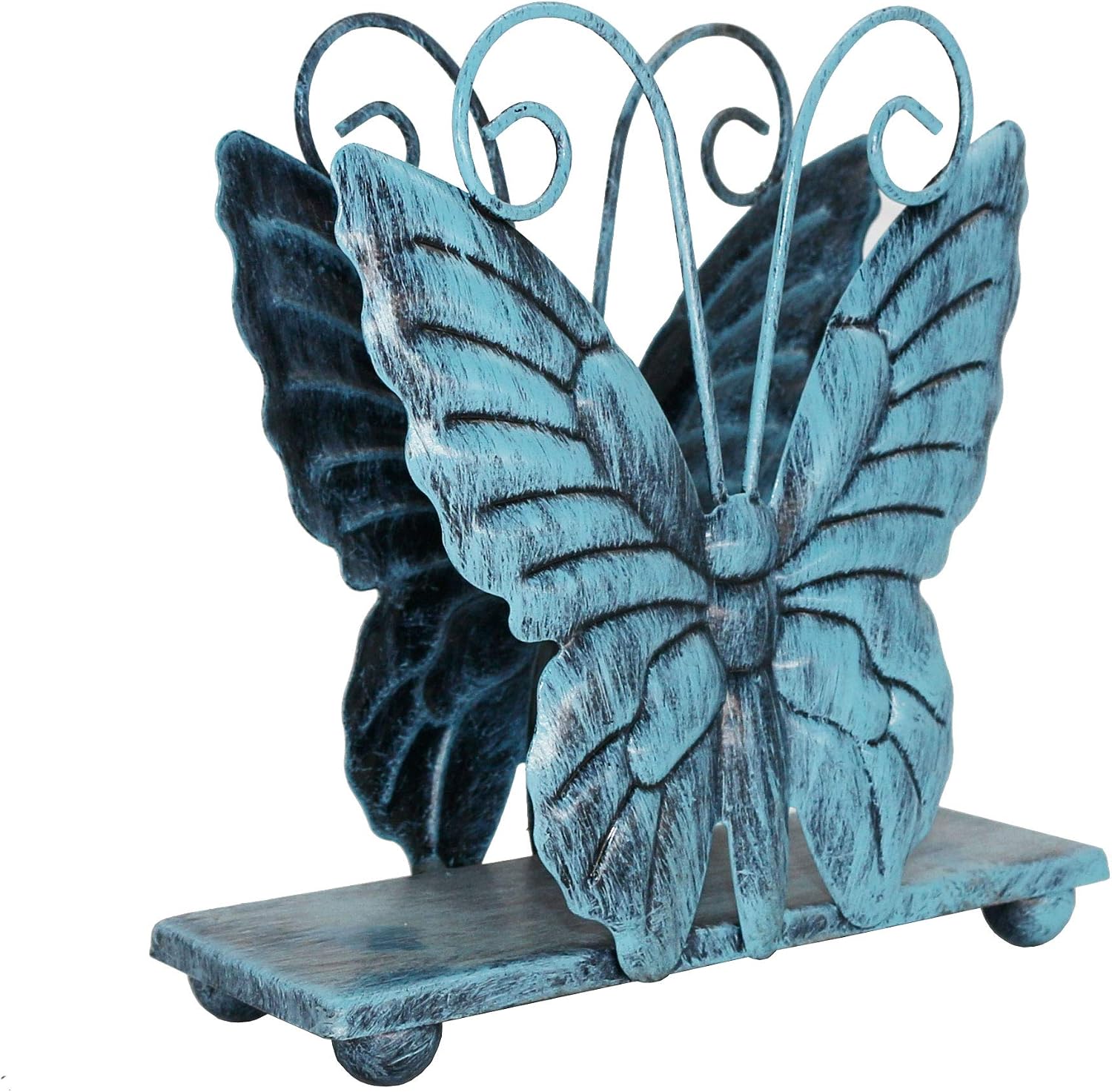 Metal Butterfly Shaped Napkin Holder / Turquoise