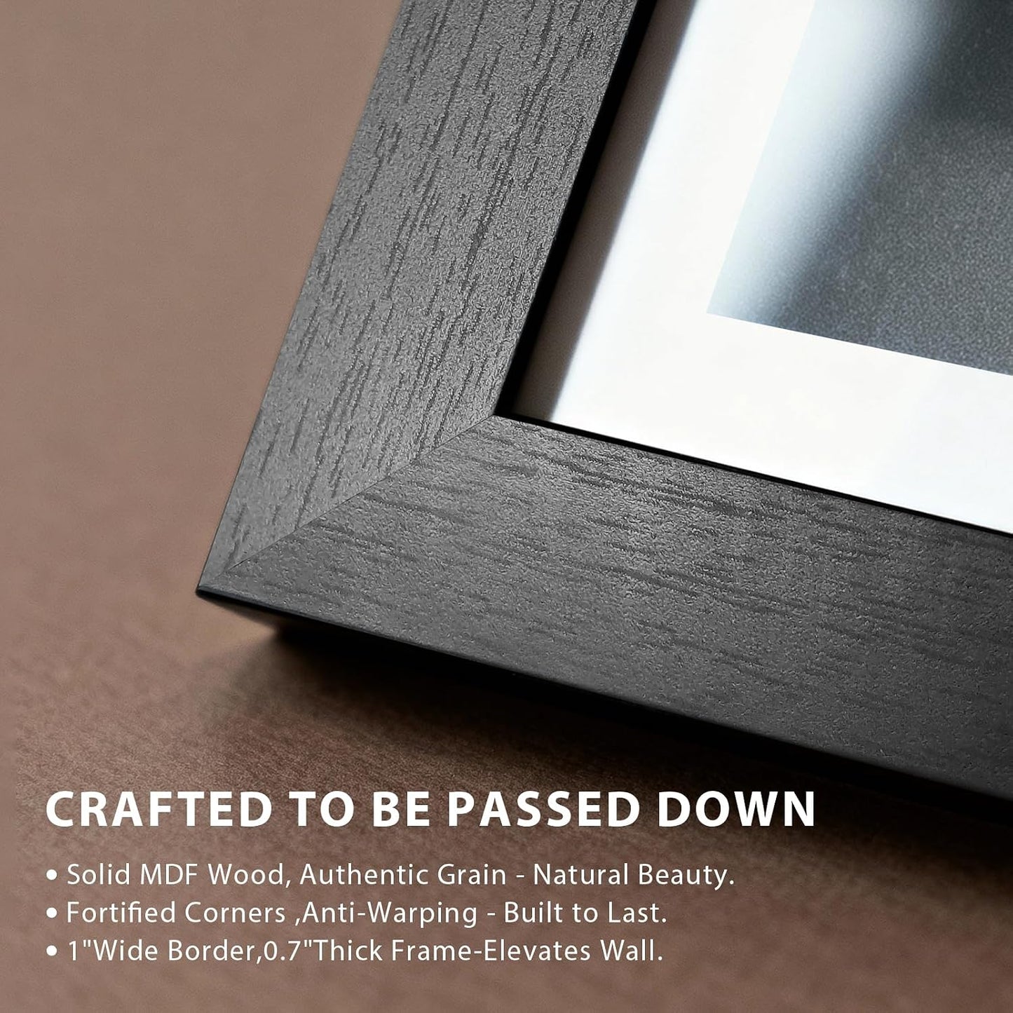 12x16 Picture Frame 4 Pack, Black Solid Wood, Gallery Wall Hanging | Thick & Wide Border, HD Tempered Glass, Vertical